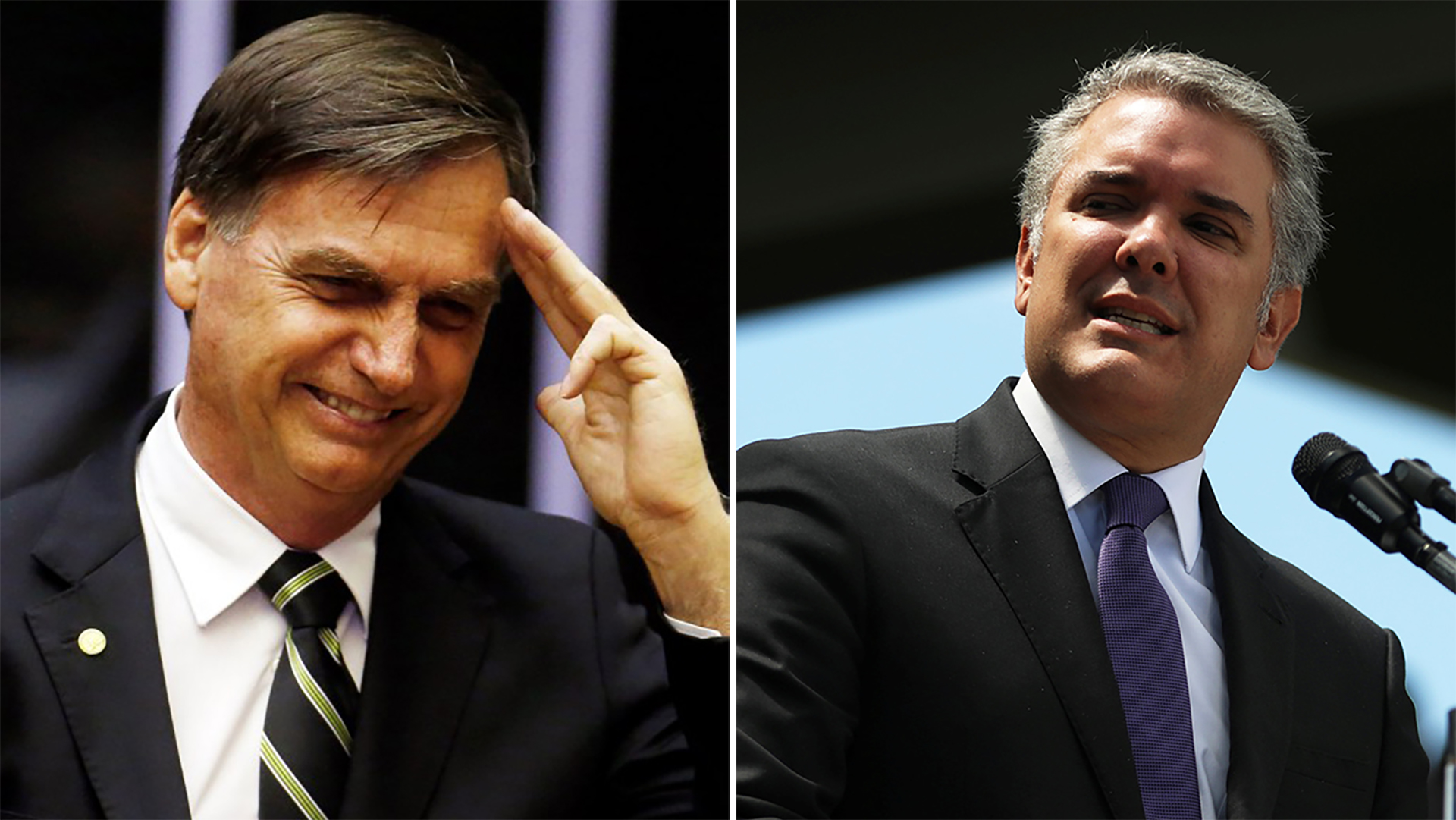 Jair Bolsonaro e Iván Duque