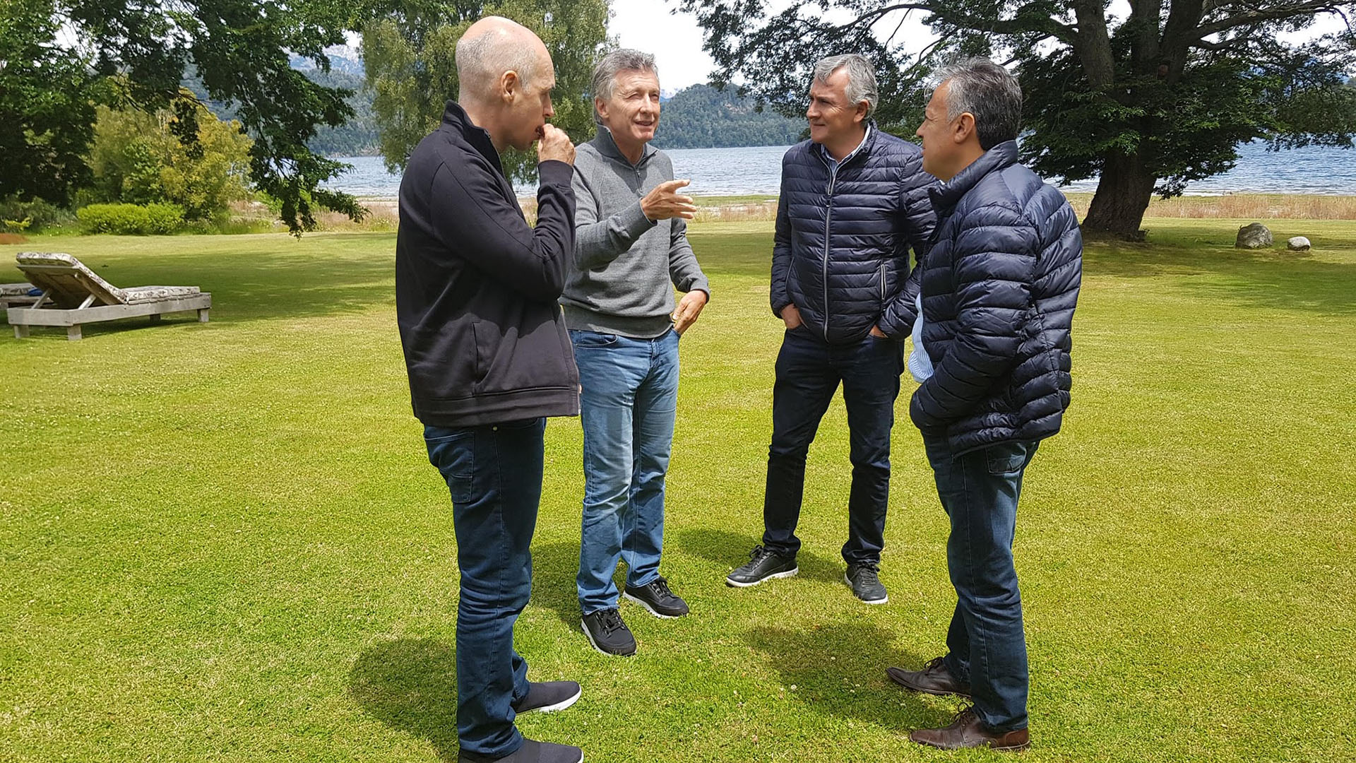 Mauricio Macri en Villa La Angostura con Rodríguez Larreta, Morales y Cornejo