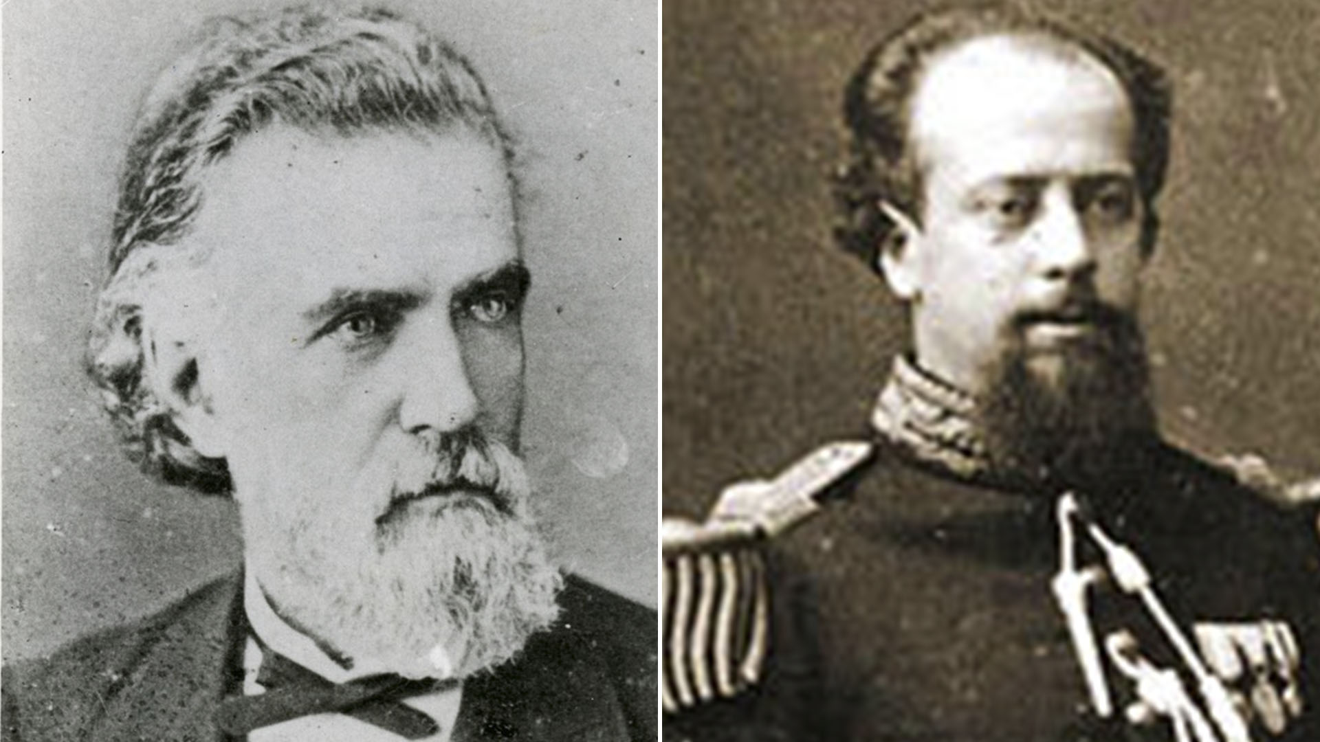 Derrotado en las elecciones por Julio A.Roca, el entonces gobernador de Buenos Aires, Carlos Tejedor (izq), alza en armas a la ciudad en defensa de la supremacía porteña