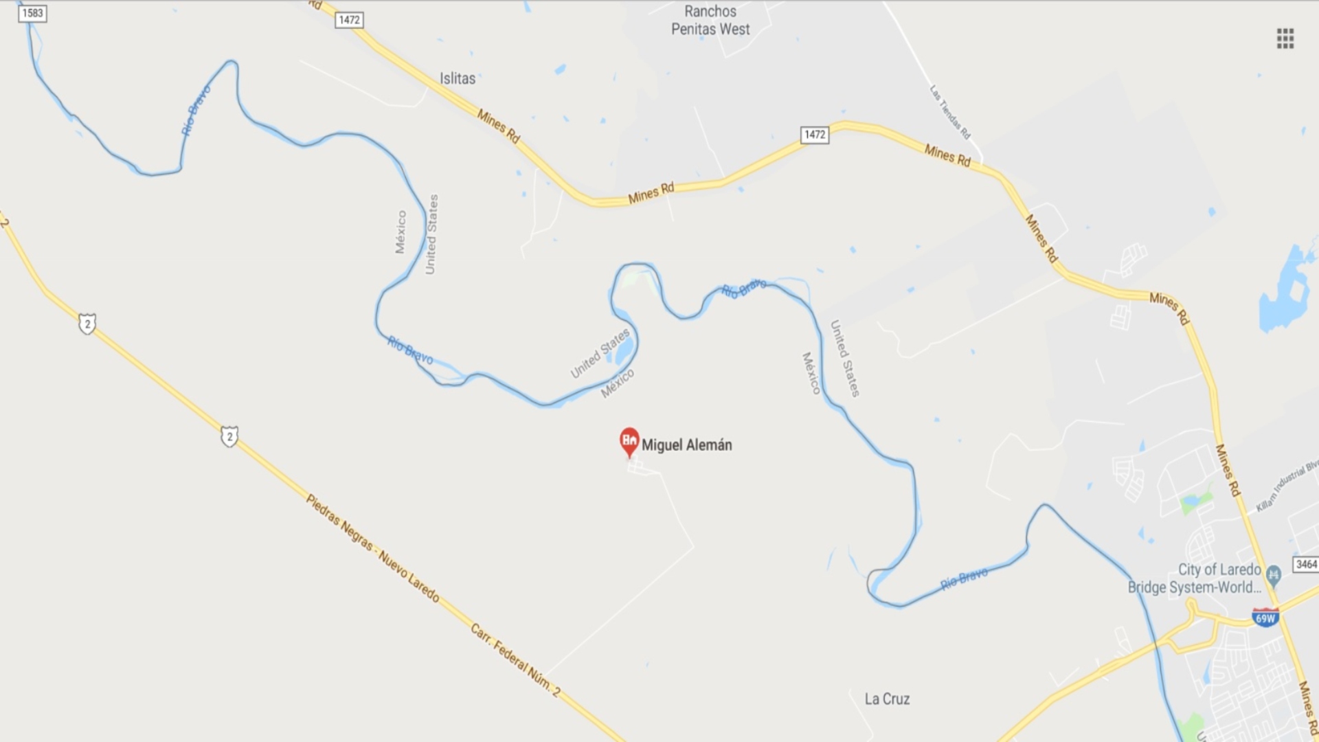La ciudad se localiza a unos 80 kilómetros al oeste de McAllen, Texas.
