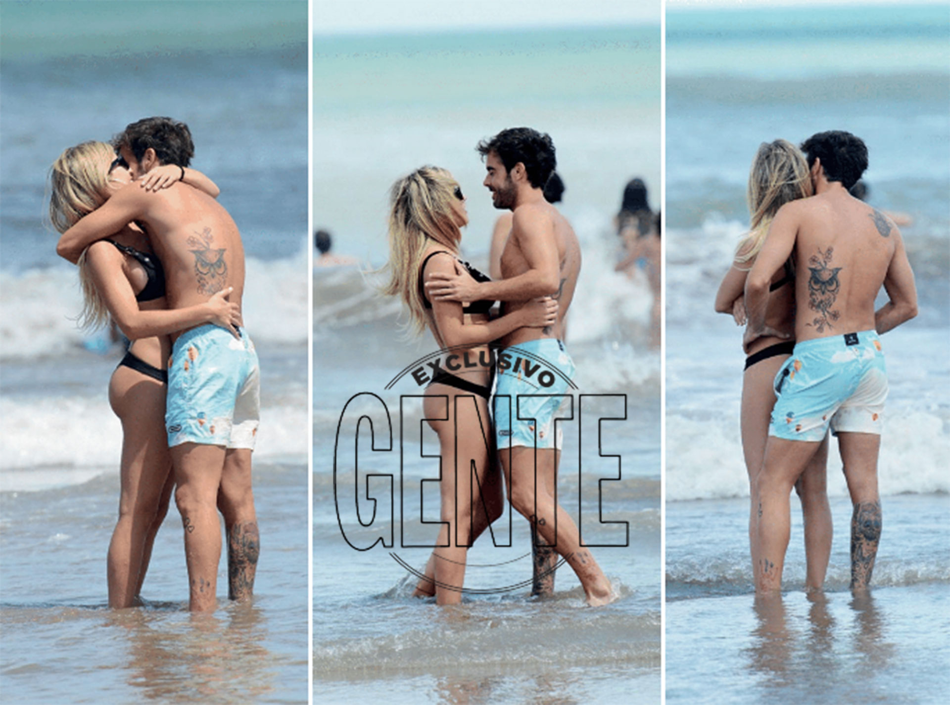 Durante el primer fin de semana cálido del año en Mar del Plata, Cabré y Laurita bajaron a la orilla para refrescarse. Ajenos a la mirada de los curiosos, se mimaron hasta que un grupo de admiradores les pidió la primera selfie.