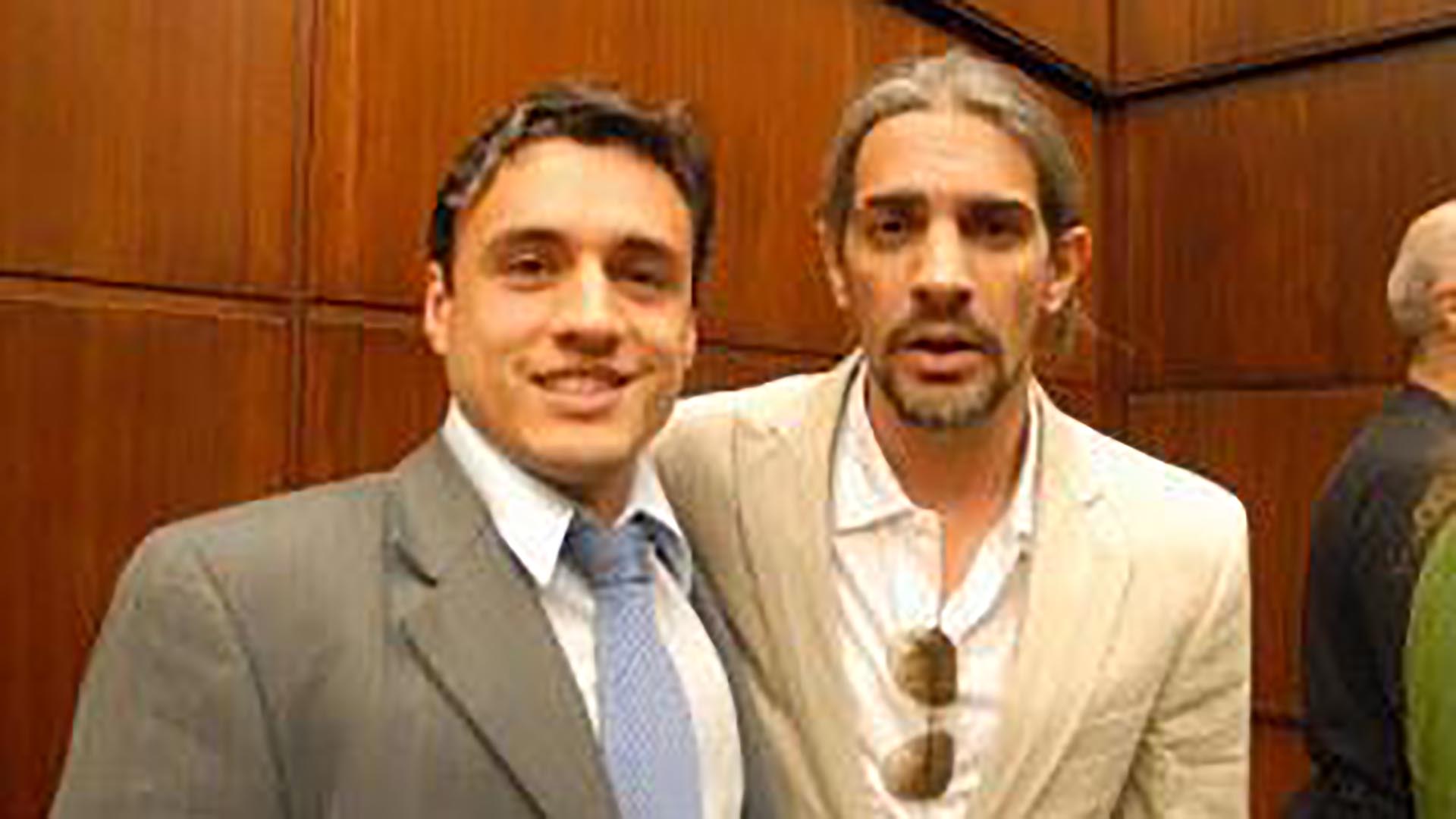 Bounine junto al actor Pablo Echarri.