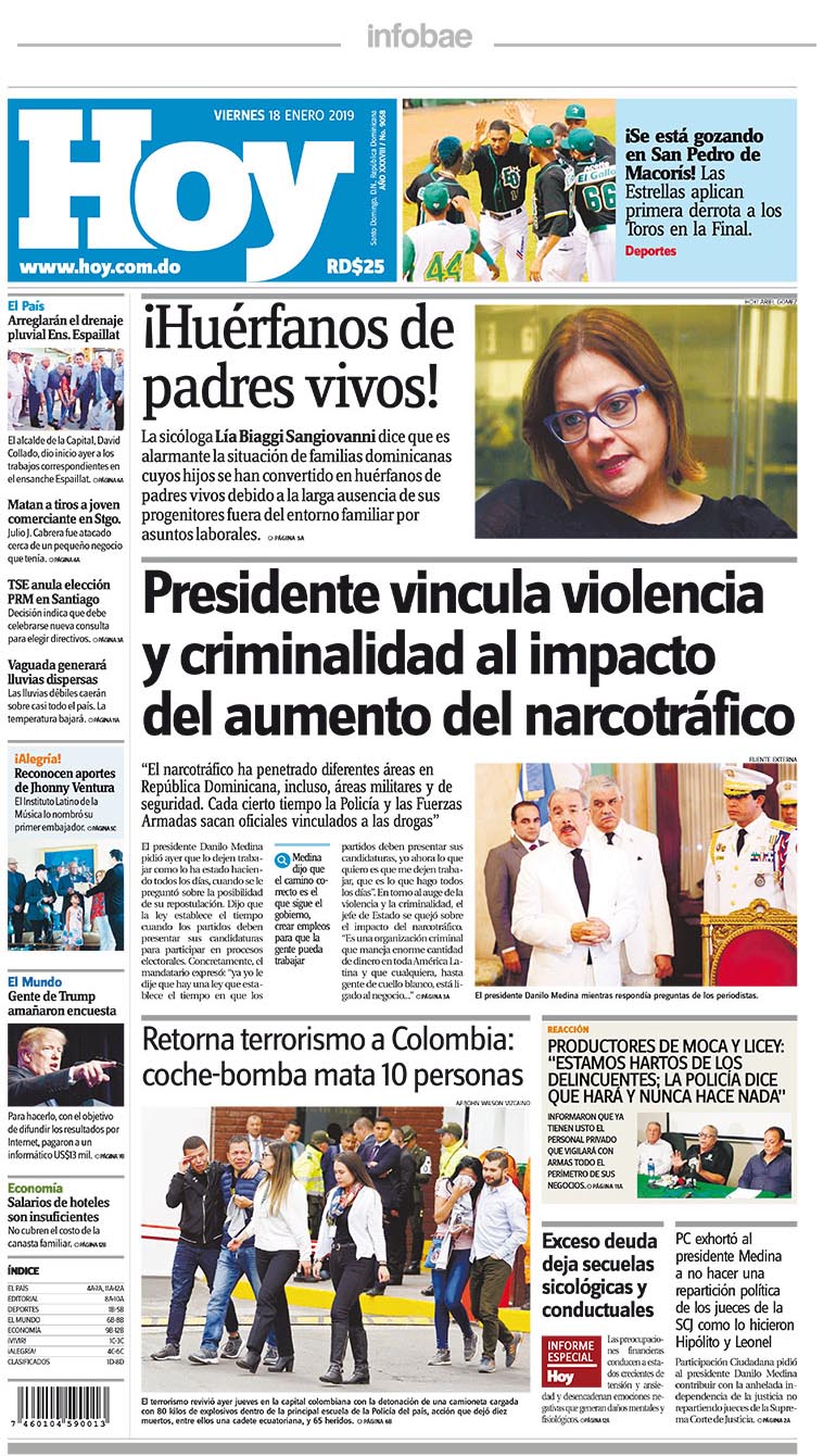 Hoy, República Dominicana, Viernes 18 de enero de 2019 Perfil Formosa