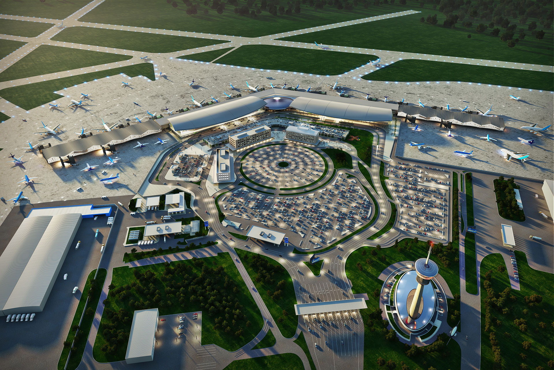 Render de la remodelación del aeropuerto de Ezeiza