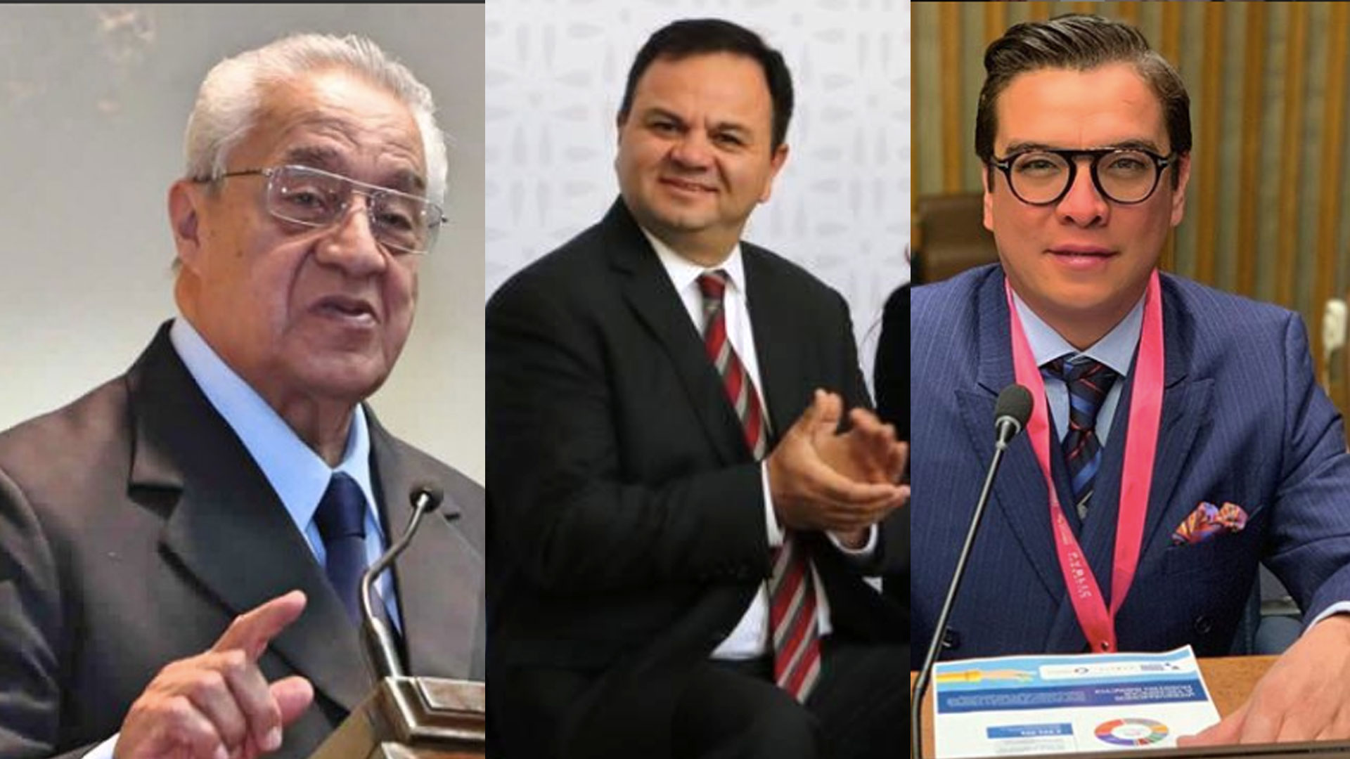 Los tres candidatos para gobernador interino de Puebla (Fotos: Twitter)