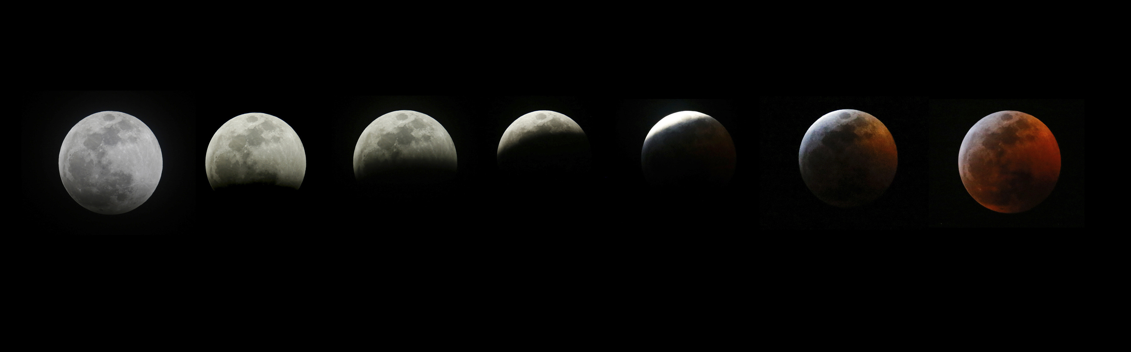 Todas las fases del eclipse en Los Ángeles. (AP Photo/Ringo H.W. Chiu)