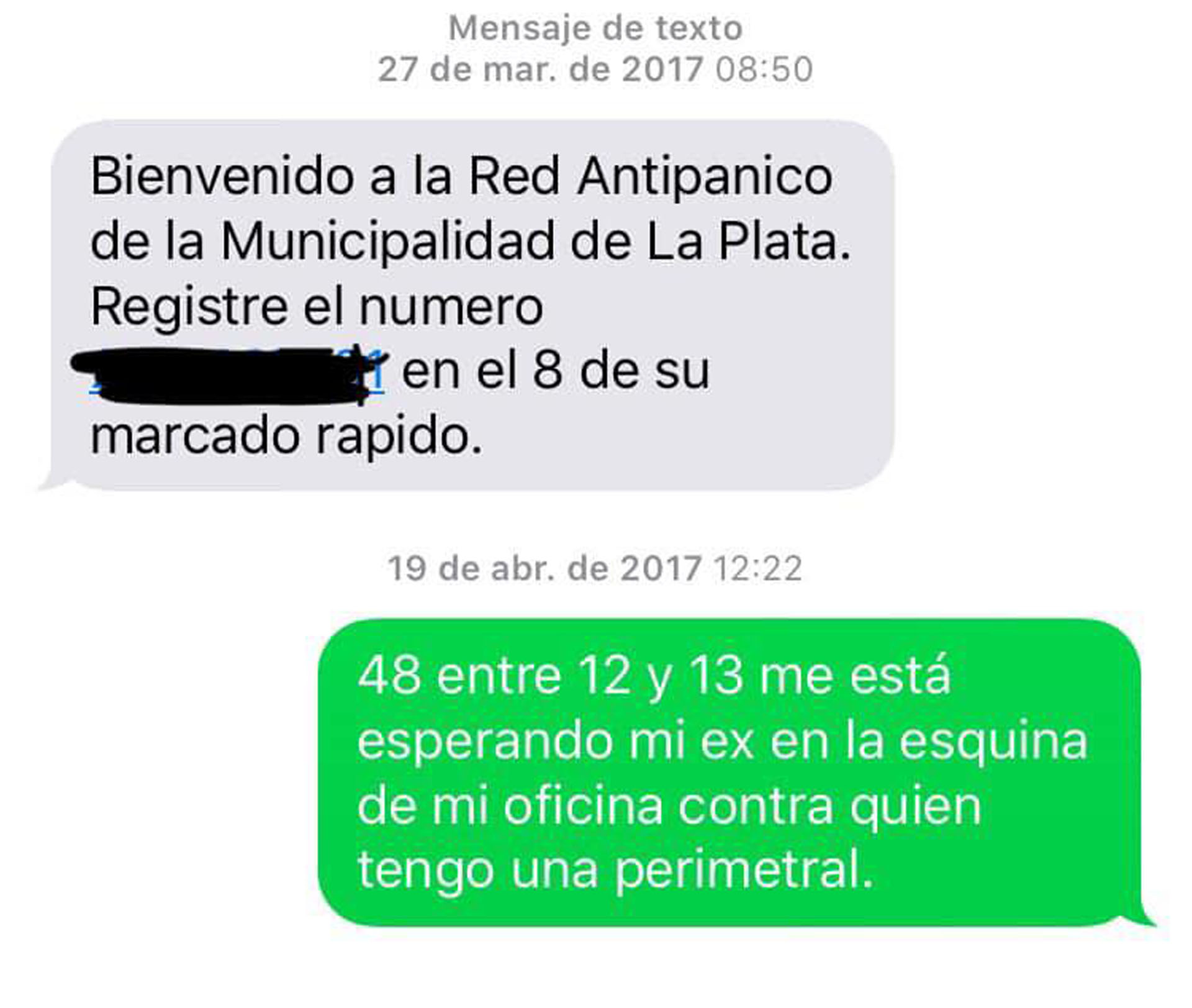“Este mensaje fue mi anteúltimo uso del botón antipánico. Así tenemos que hacer, mientras las manos te tiemblan y se entrecorta la respiración”, escribió Marina