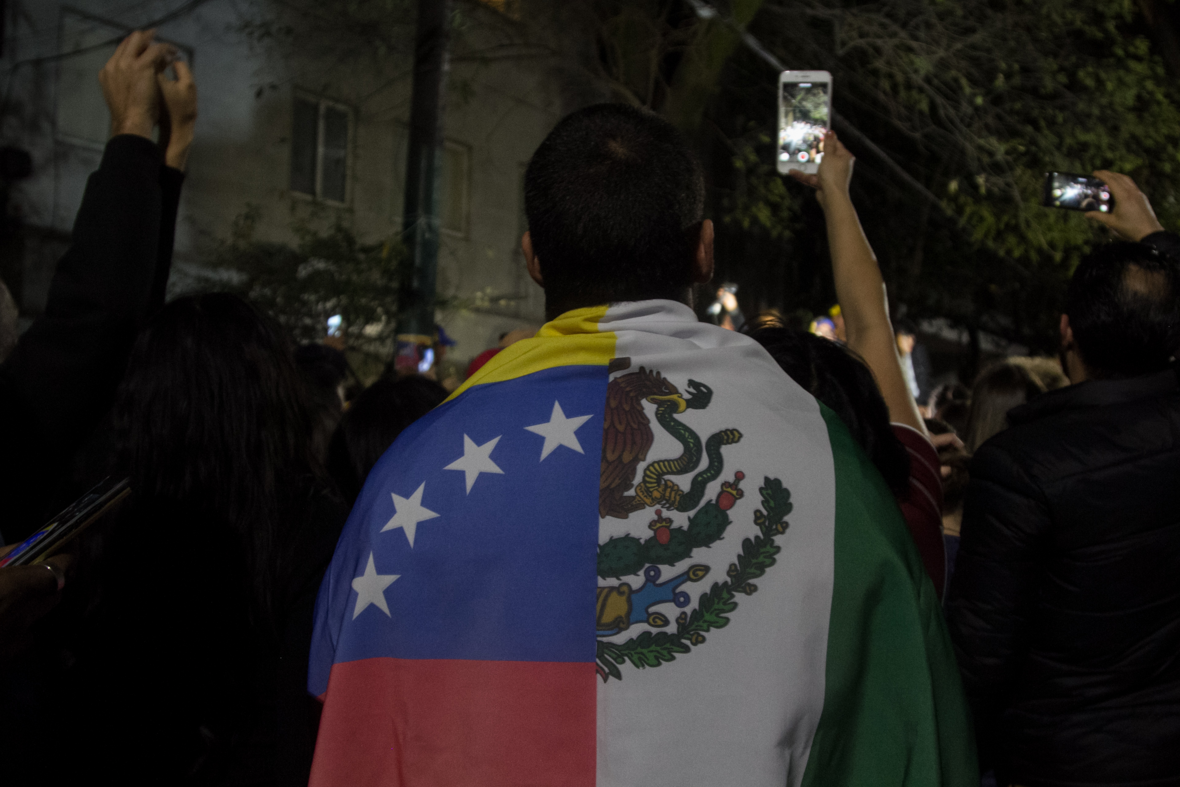 La comunidad venezolana en México se ha manifestado contra Maduro. (Foto: Cuartoscuro)