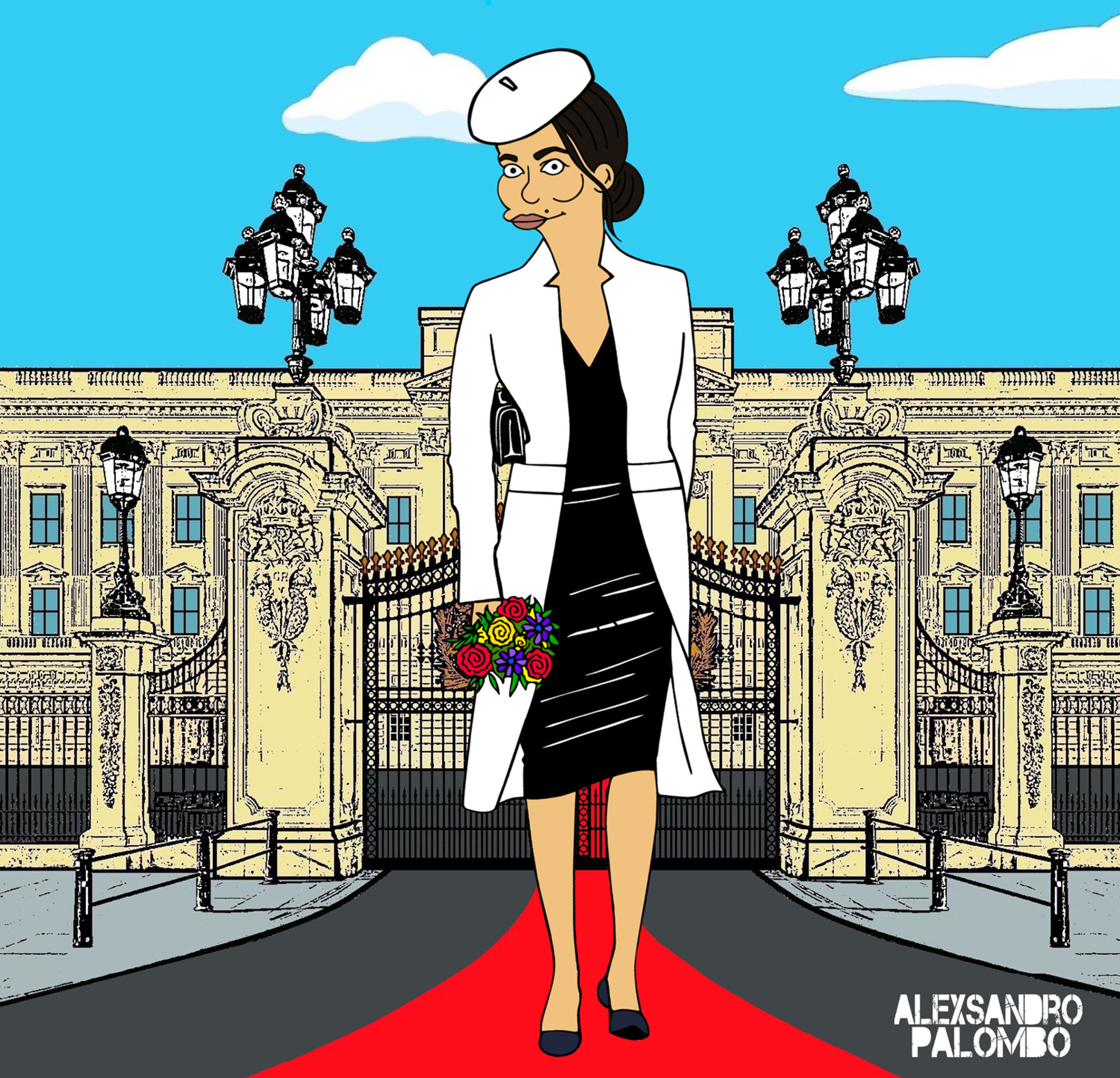 Hace 15 años que el artista italiano AleXsandro Palombo imagina cómo serían las celebrities si fueran parte del universo de Matt Groening y para comenzar el 2019 eligió a Meghan Markle