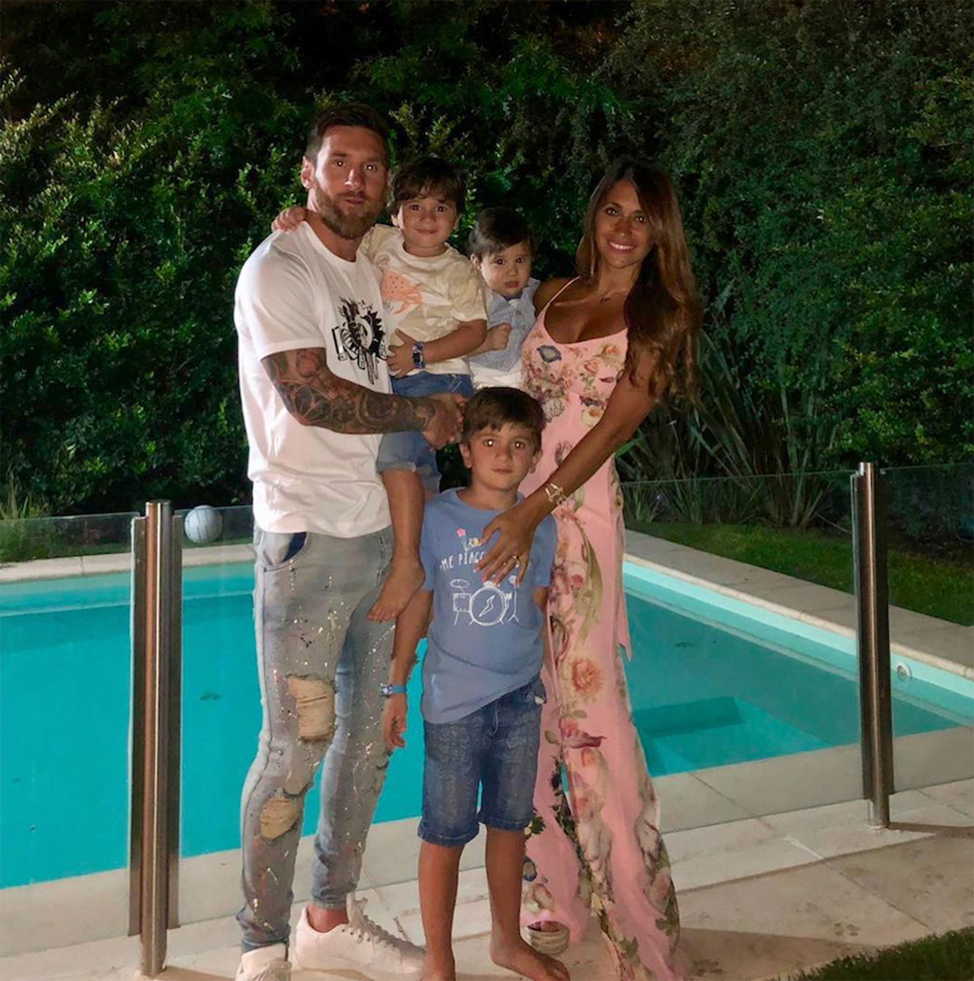 Los Messi: Leo, Thiago, Mateo, Ciro y Antonela. (Foto: Instagram)