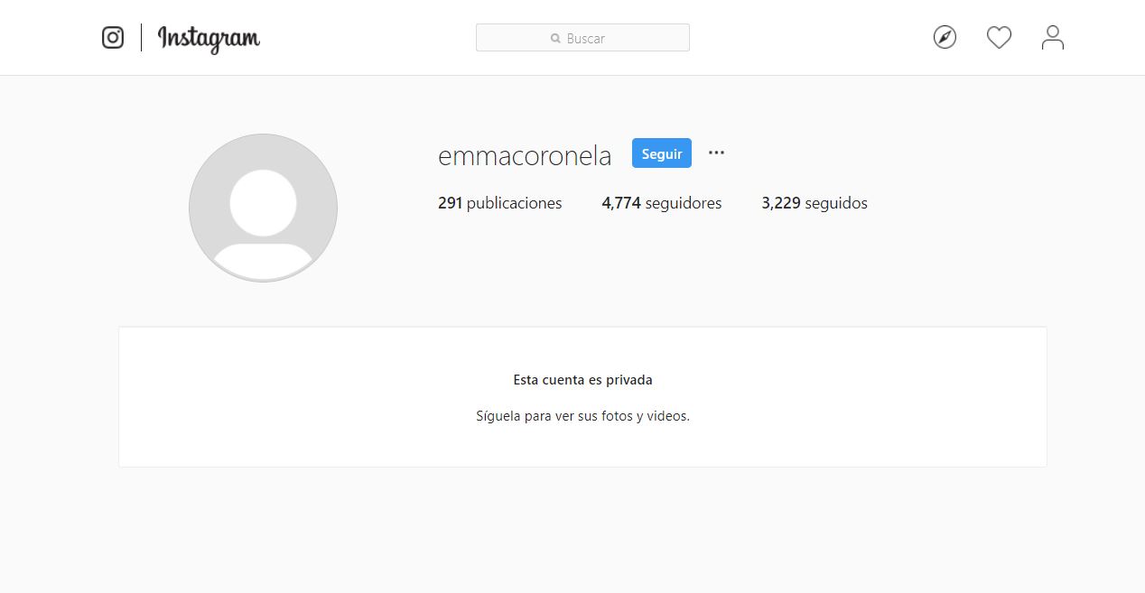 Hasta ayer la cuenta de @emmacoronela estaba activa y tenía más de 650.000 seguidores (captura de pantalla Instagram)