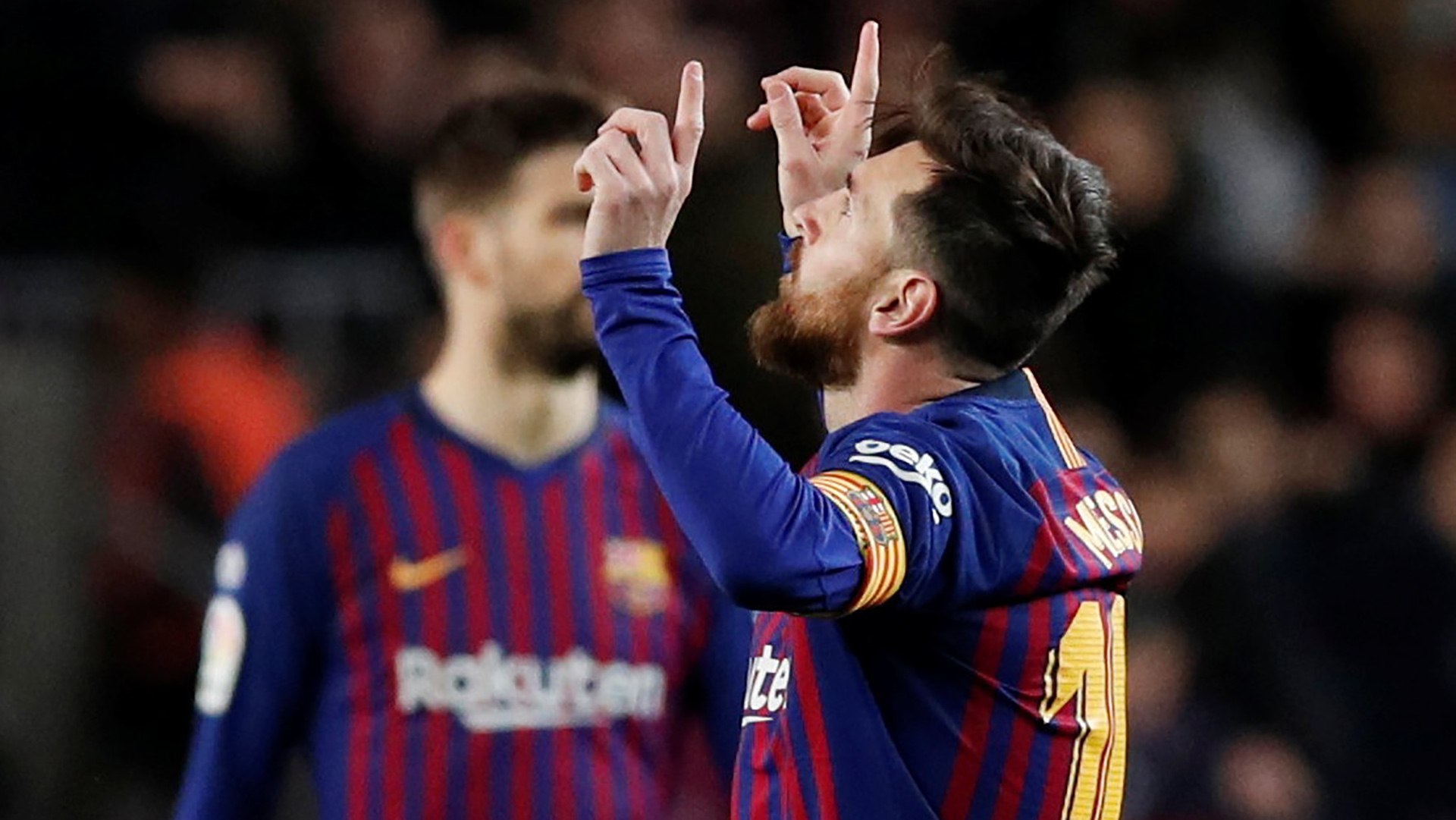 Lionel Messi rescató con sus goles a un Barcelona que caía por dos goles en el Camp Nou (REUTERS)