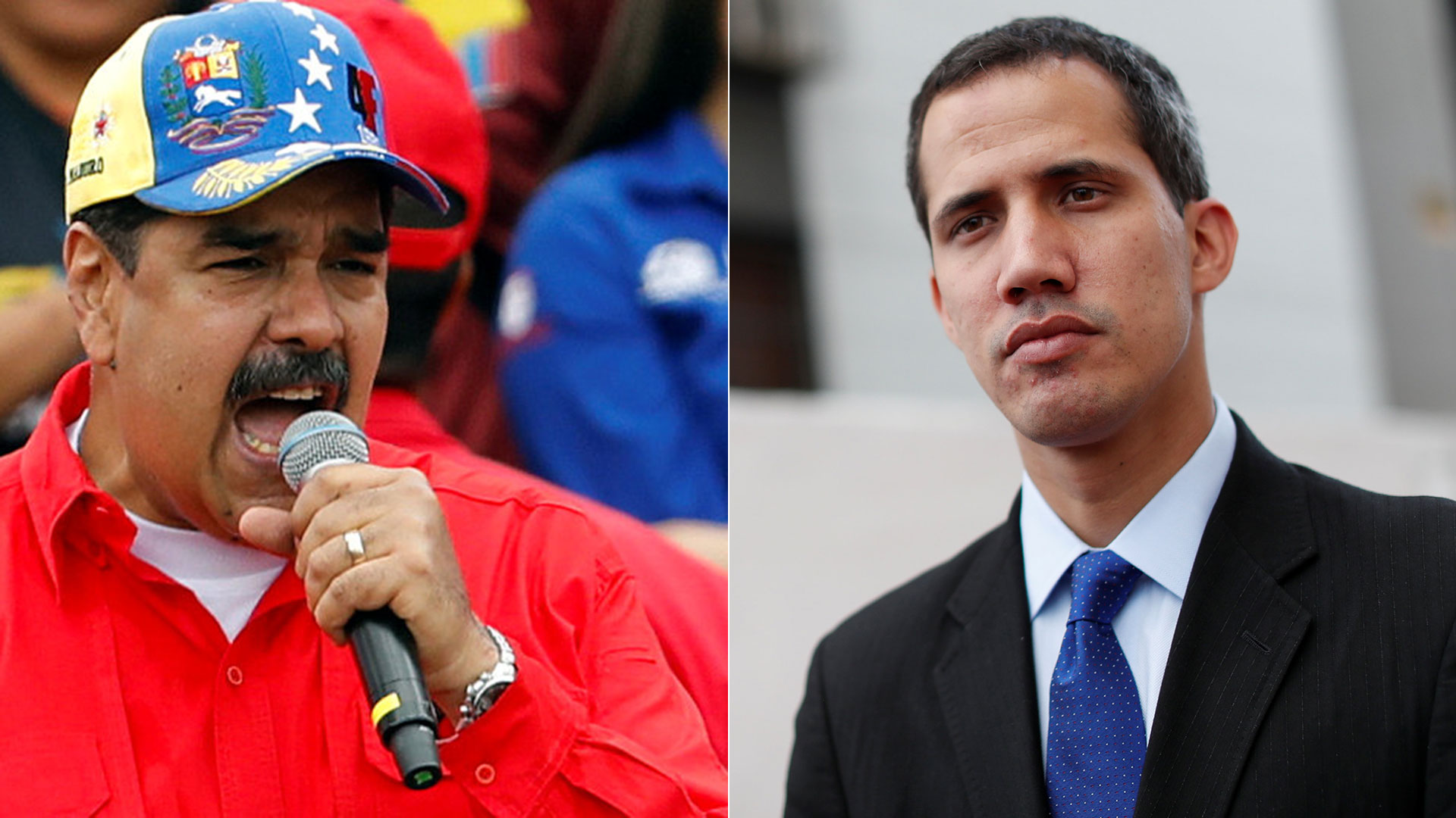 Nicolás Maduro y Juan Guaidó (Reuters)
