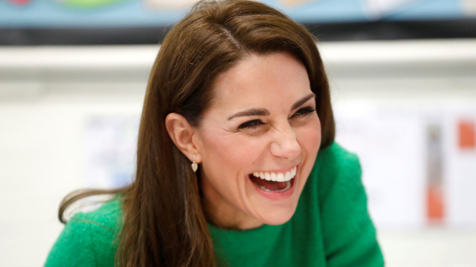 Siempre con una sonrisa en sus labios, la duquesa se mostró feliz con la visita a la escuela infantil