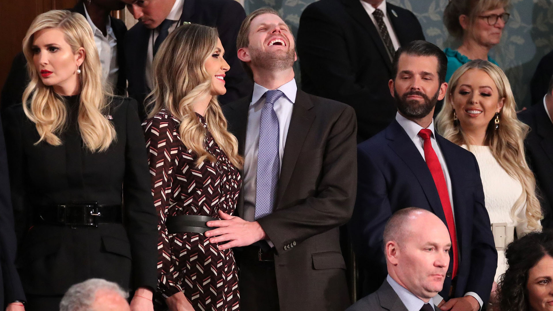 Ivanka Trump, Eric Trump y su esposa Lara , Donald Jr y Tiffany Trump. (REUTERS/Jonathan Ernst)