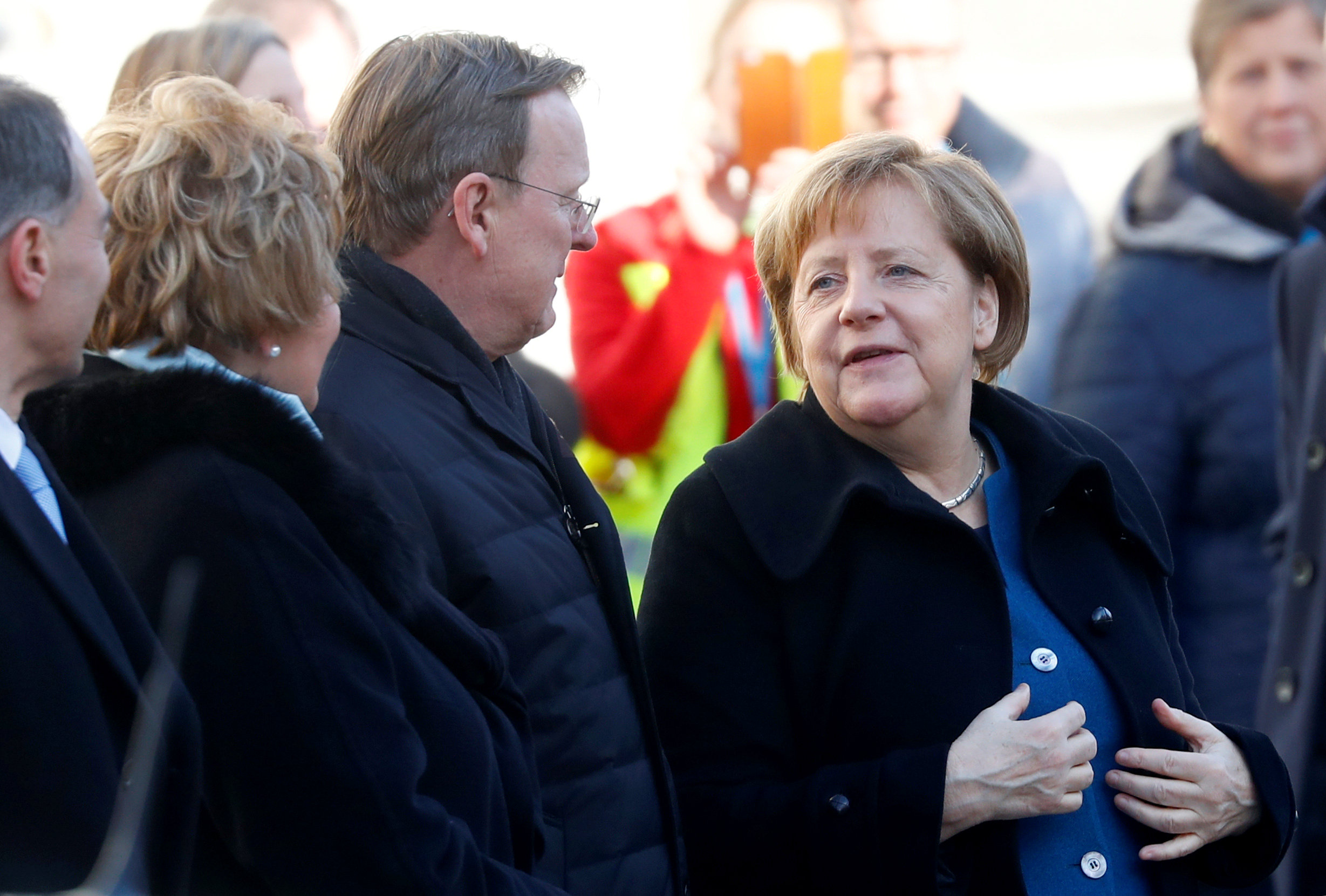 La canciller alemana Angela Merkel en Weimar para celebrar los cien años de la primera constitución democrática de Alemania (Reuters)