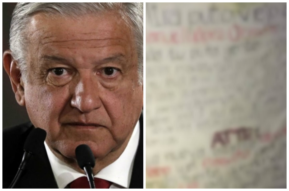 Narcomanta vs. AMLO. (Foto: Especial)