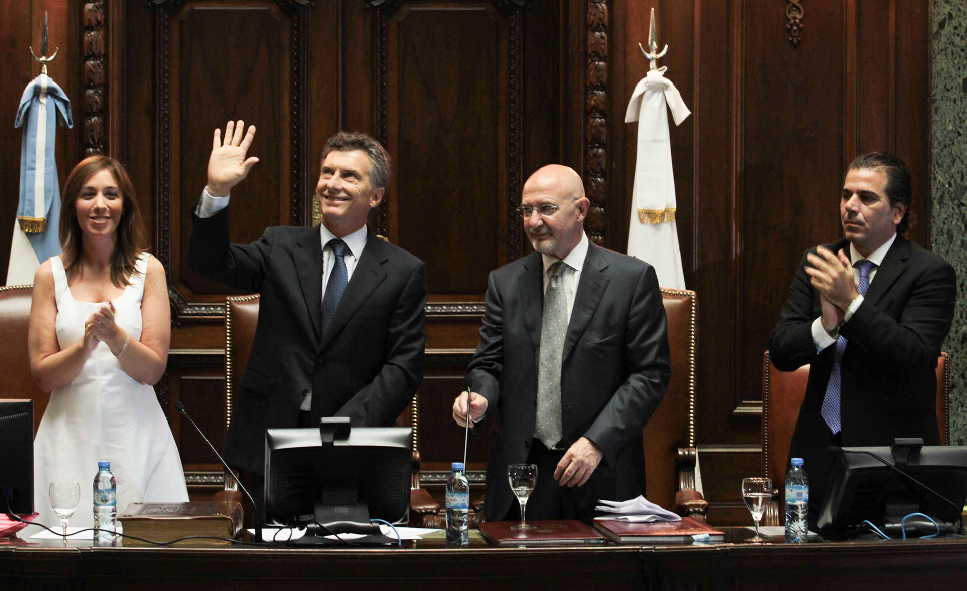 2011. Durante el acto de reasunción como jefe de gobierno en la legislatura porteña.
