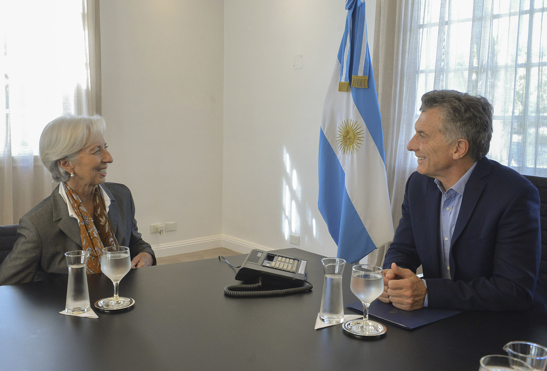 2018. En la residencia de Olivos con la directora del Fondo Monetario Internacional, Christine Lagarde.