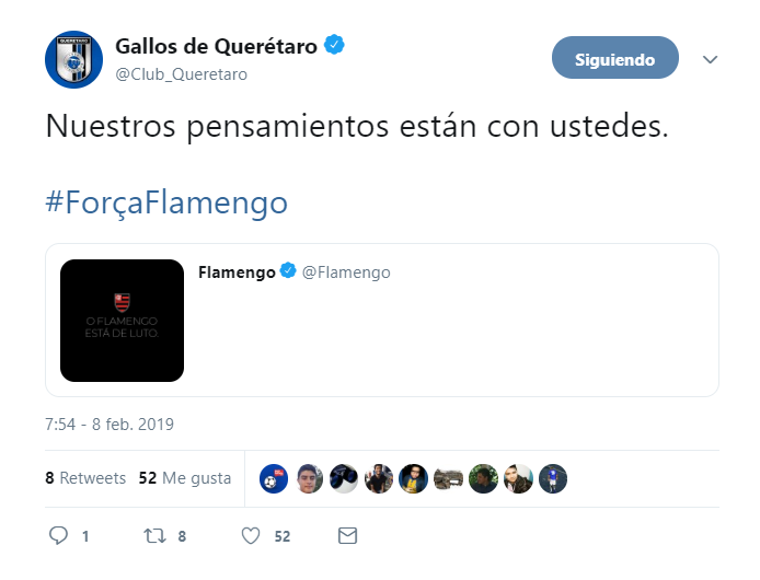 Los Gallos del Querétaro también lamentaron la tragedia (Foto: @Club_Queretaro)