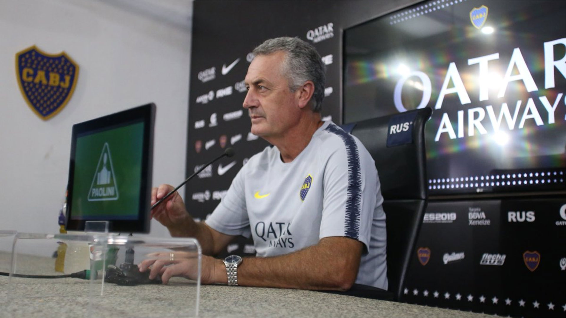 Alfaro brindó una conferencia previa al encuentro con Belgrano de Córdoba (BOCA OFICIAL)