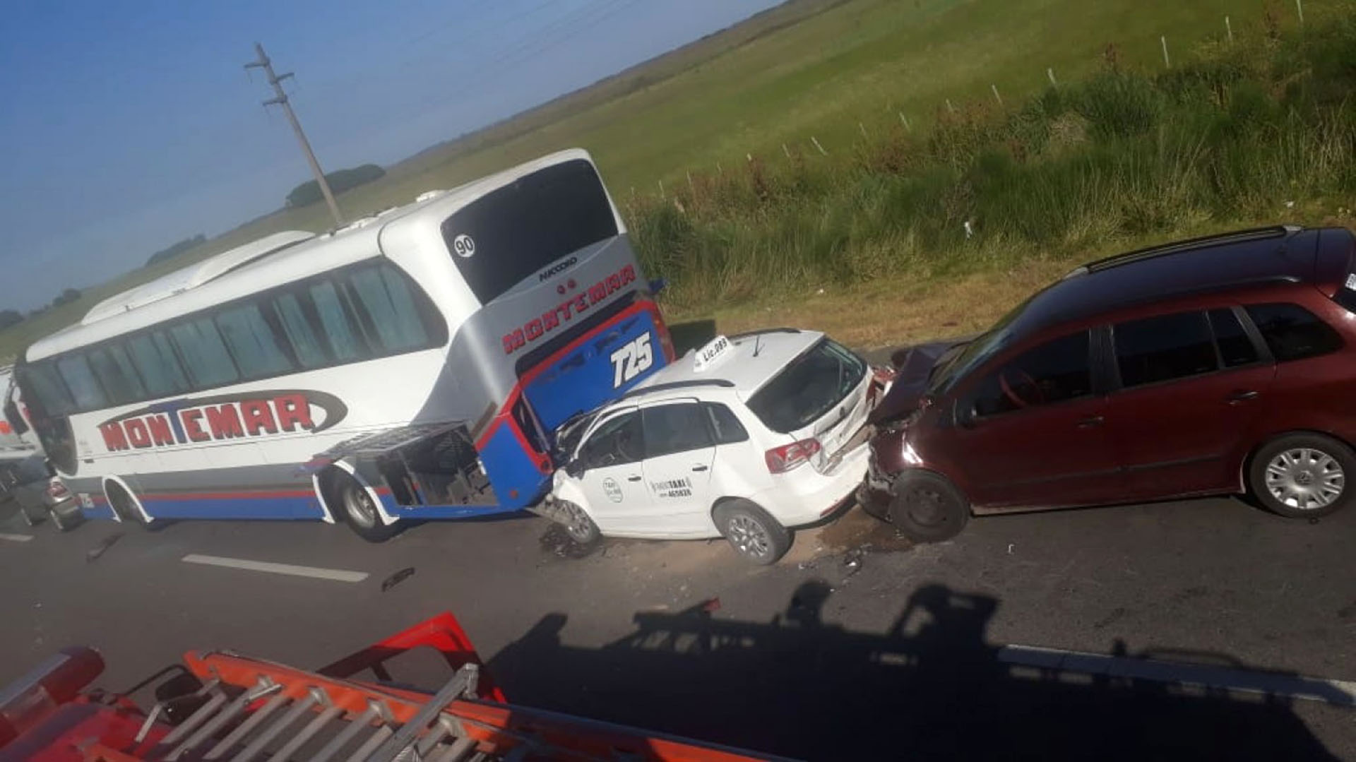 Choque en cadena en la ruta 11 (Municipalidad de Madariaga)