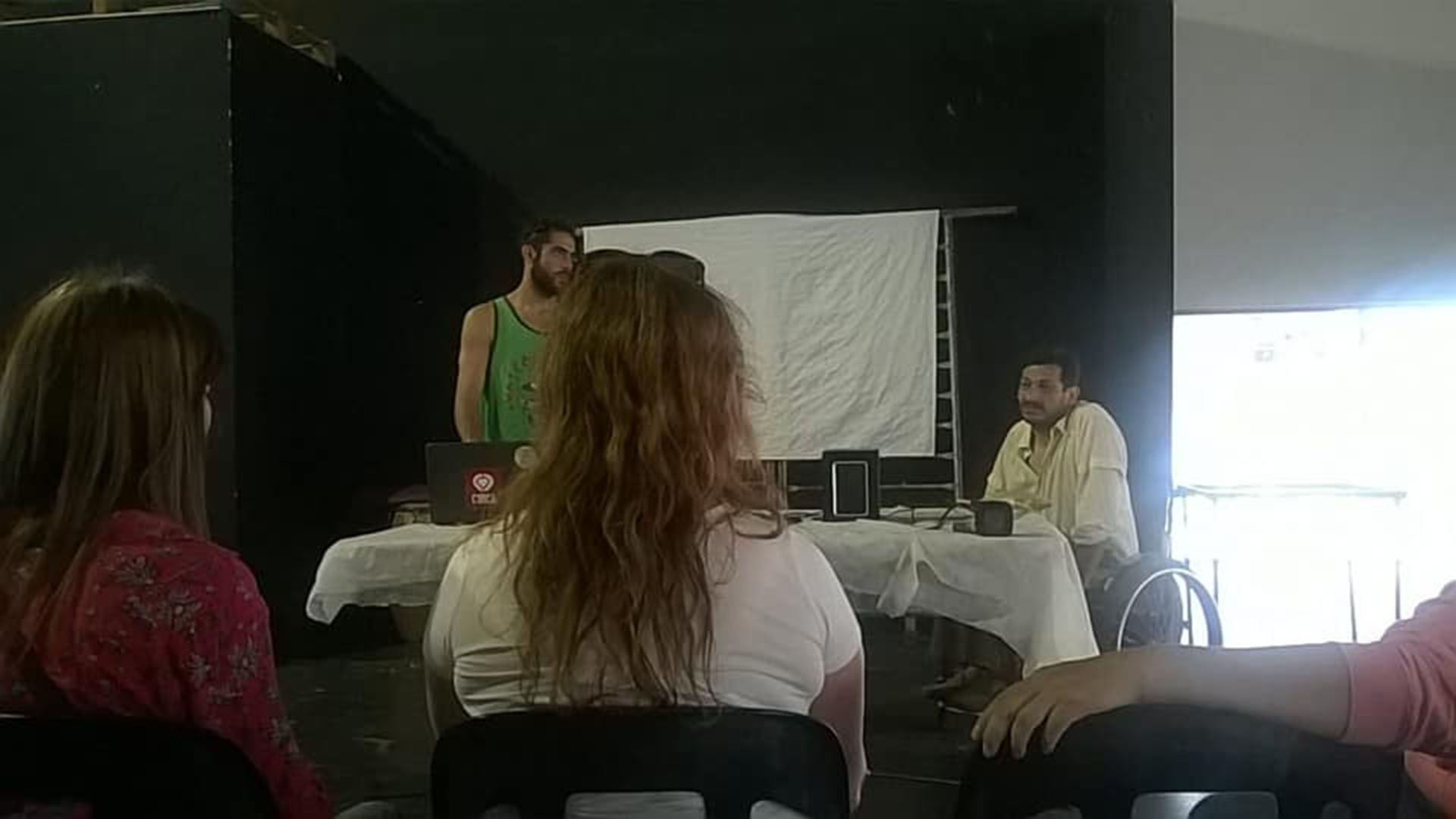 Malajovich y Burgos en uno de los tantos talleres que dictaban en Paraná