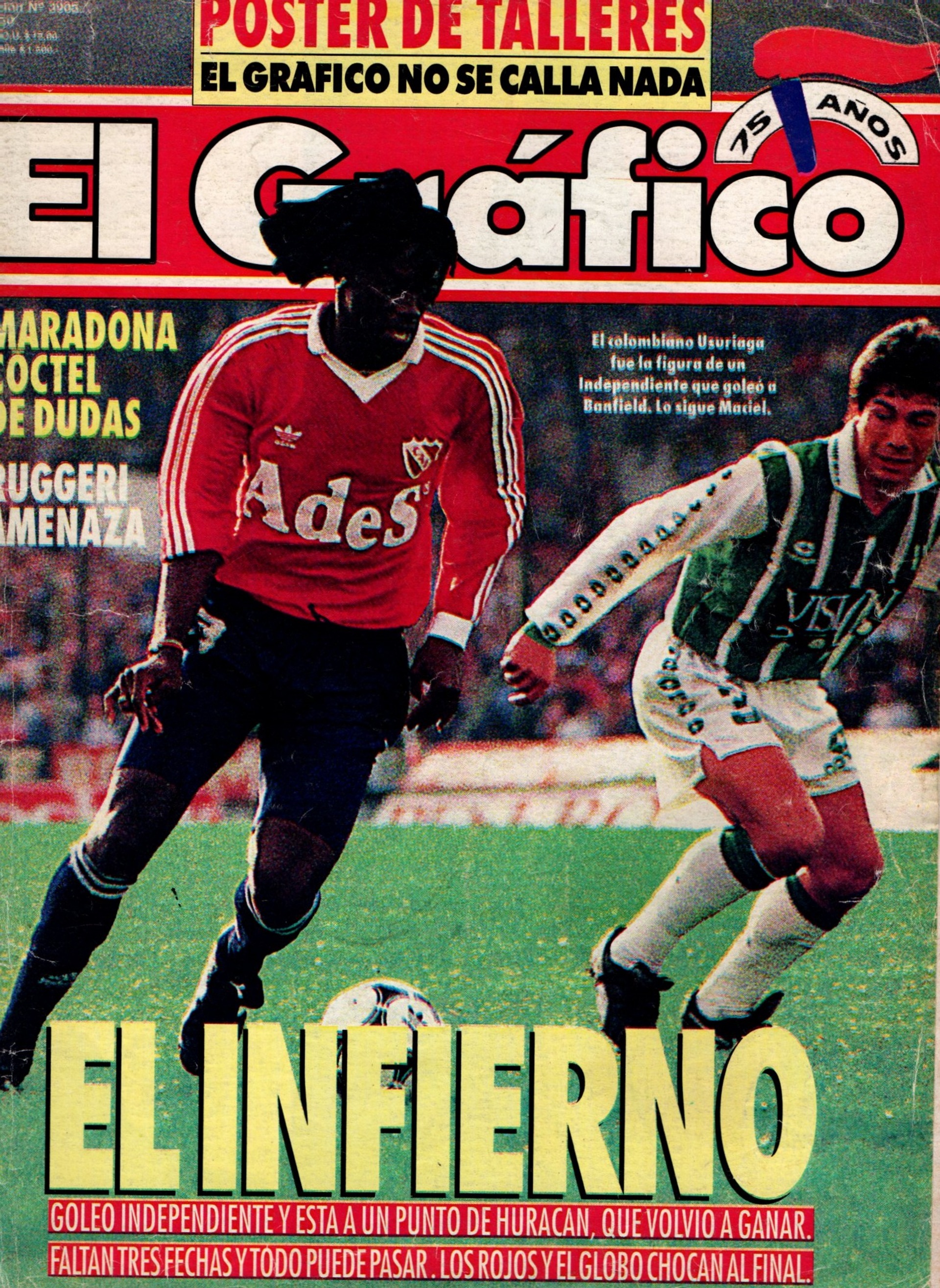 Su primera vez en una tapa de “El Gráfico” en agosto de 1994 (Archivo de El Gráfico de Maxi Roldán)