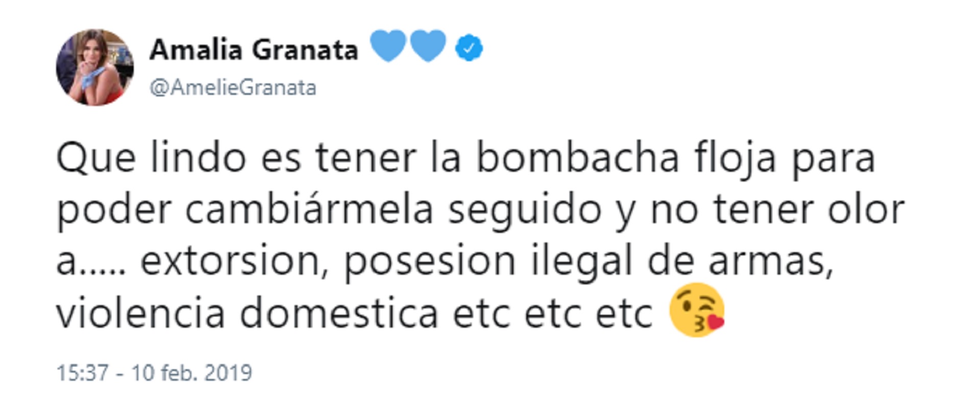 Amalia Granata le respondió al abogado de Andrea del Boca a través de su cuenta de Twitter