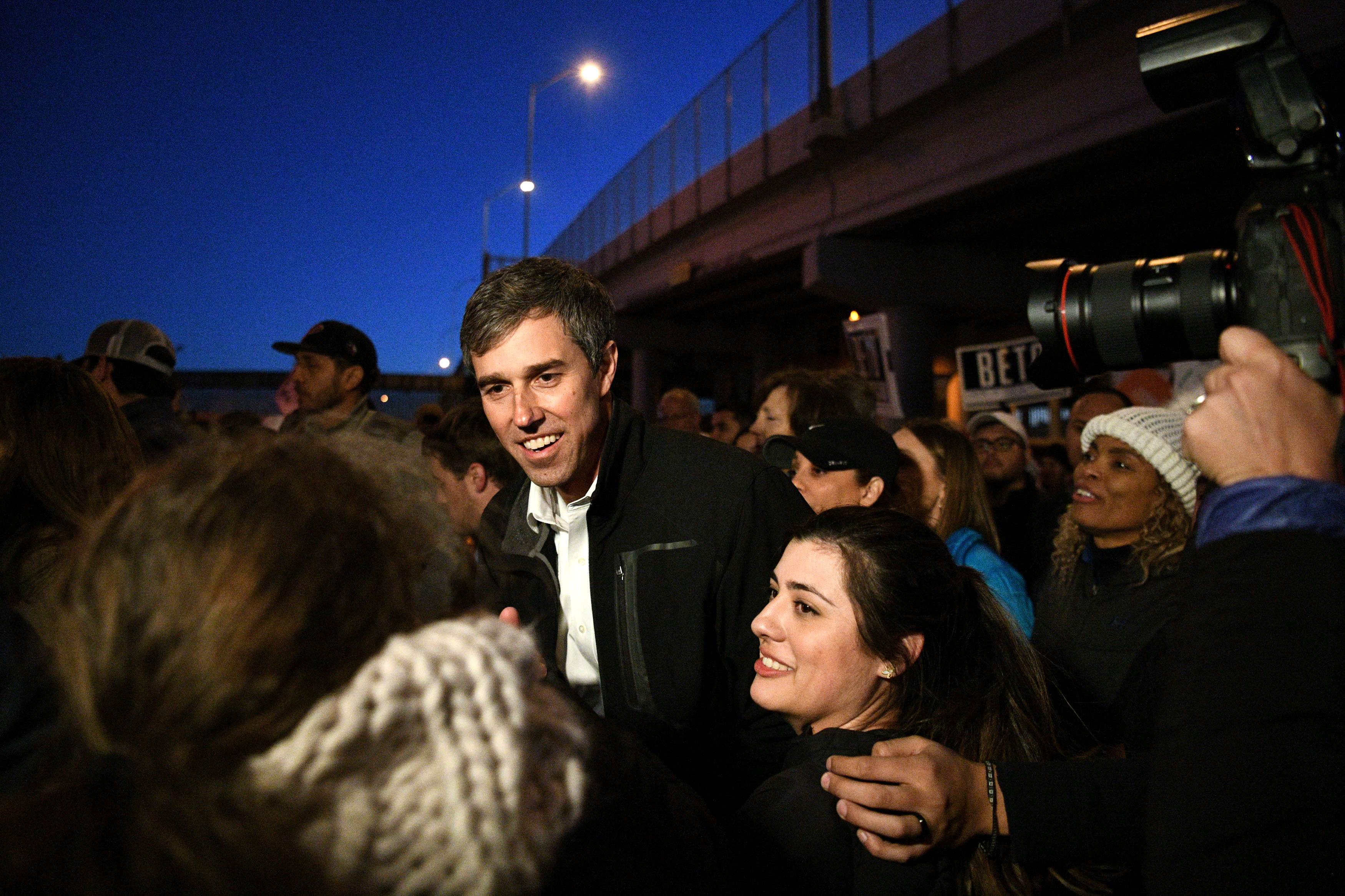 Beto O’Rourke durante la marcha anti Trump en El Paso (REUTERS/Loren Elliott)