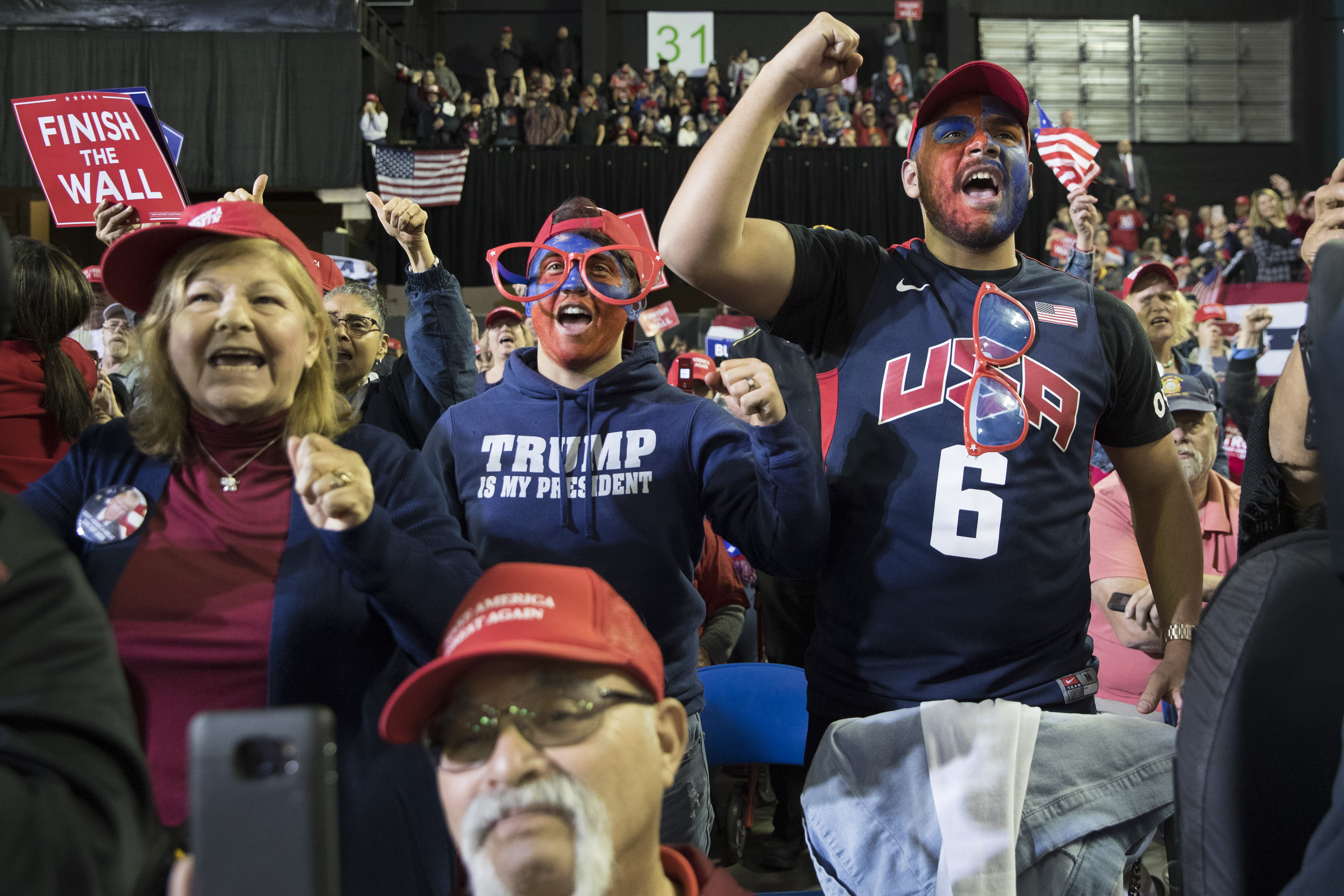 Simpatizantes de Trump durante el mitin en El Paso. (Sarah Silbiger/The New York Times)