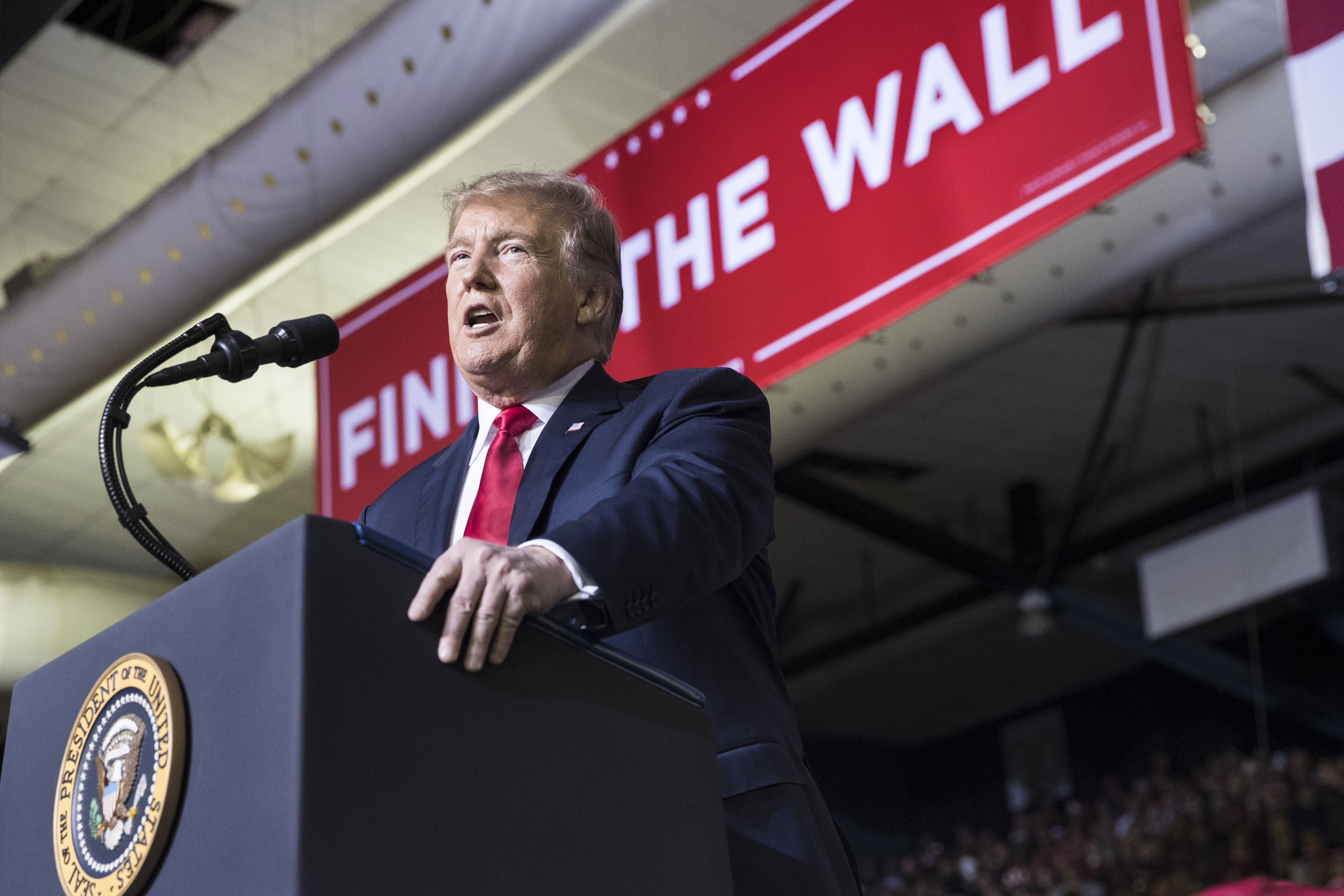 Donald Trump durant el mitin en El Paso (Sarah Silbiger/The New York Times)