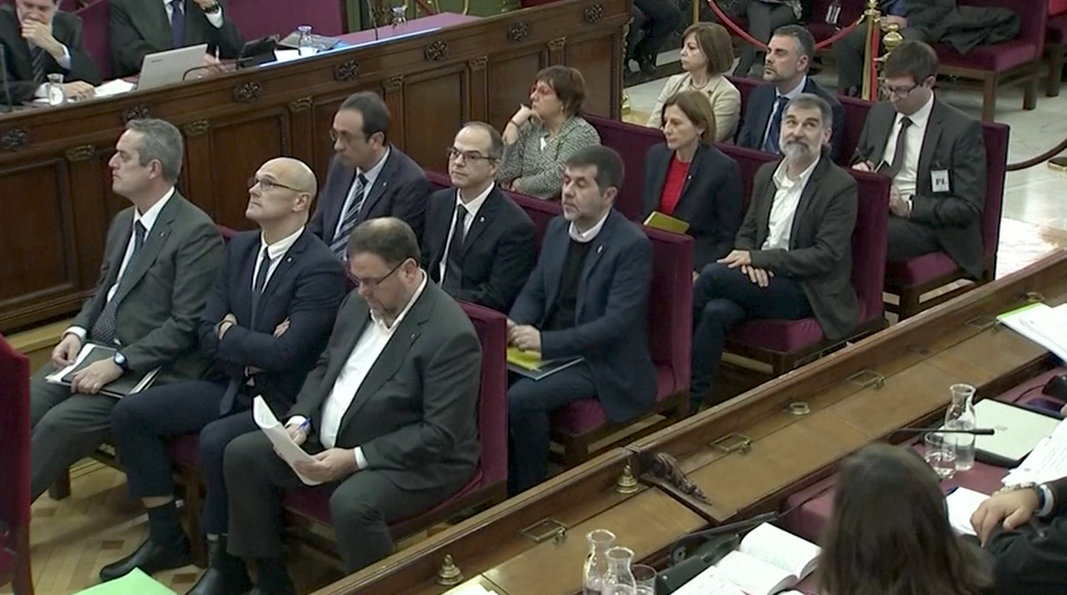 Los líderes separatistas catalanes procesados en Madrid