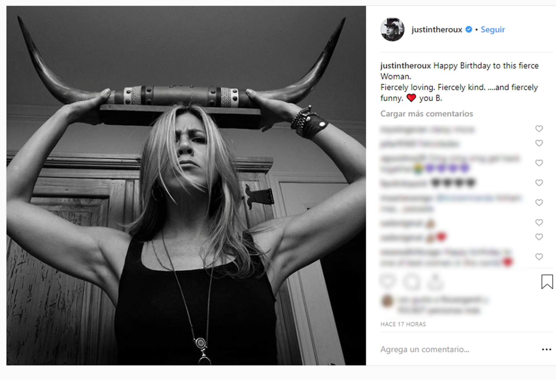 La publicación que Justin Theroux le dedicó a su ex Jennifer Aniston