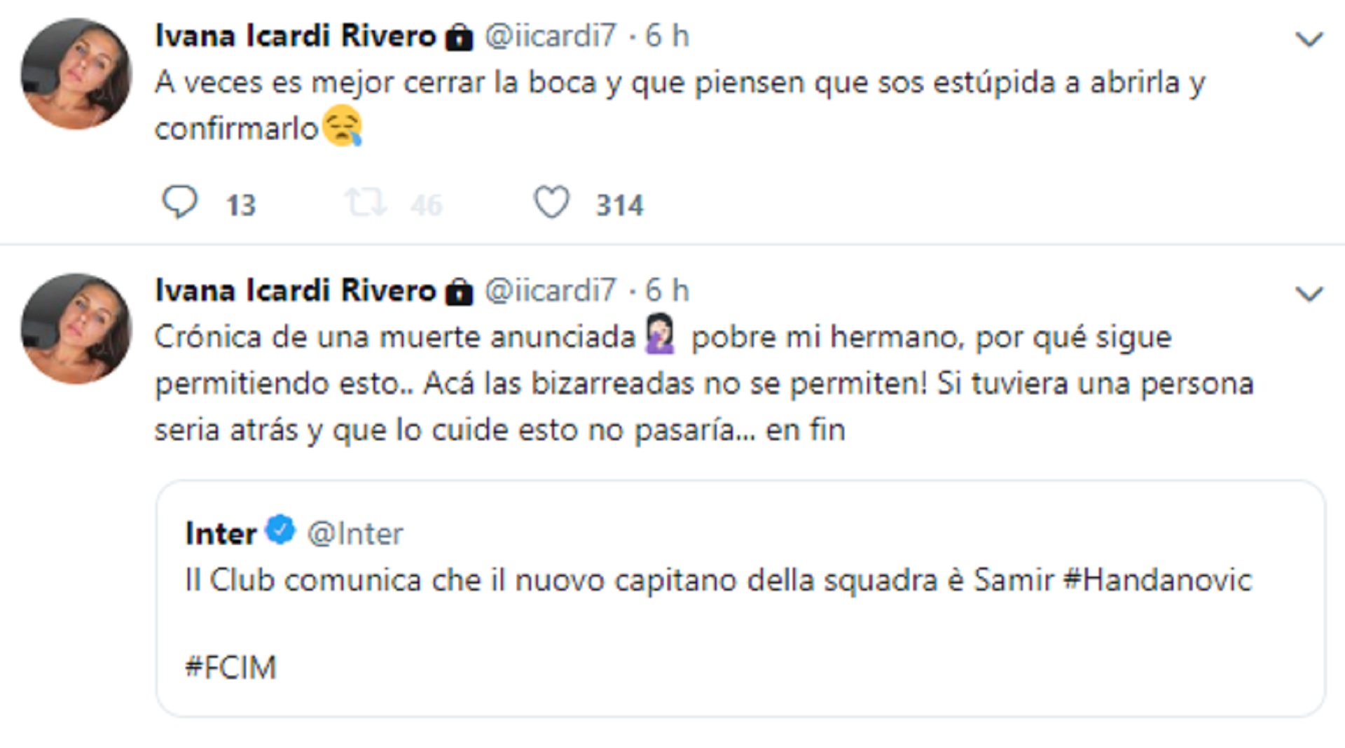 Los tuits de Ivana Icardi