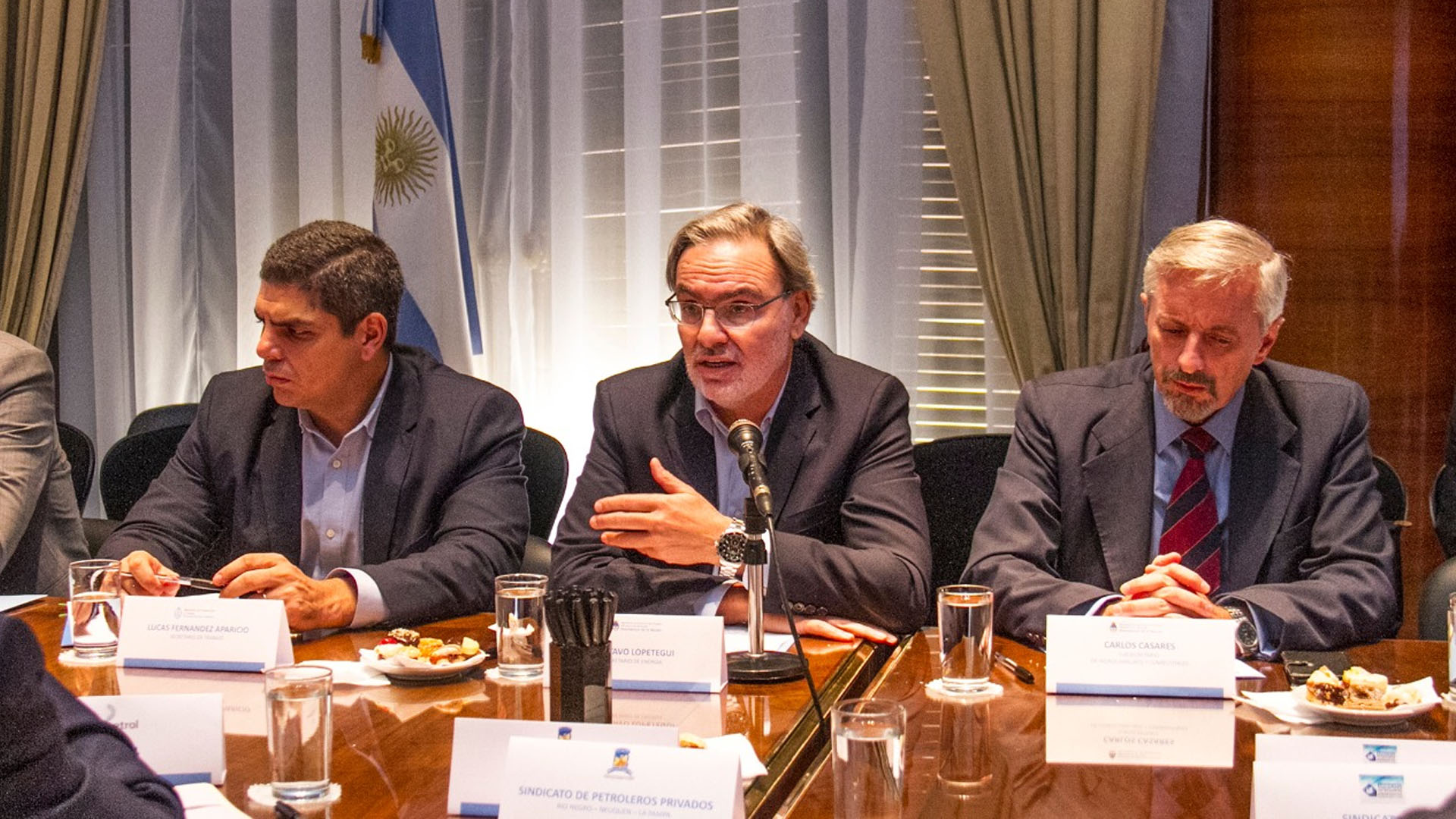Lopetegui, en la reunión con las compañías del sector.