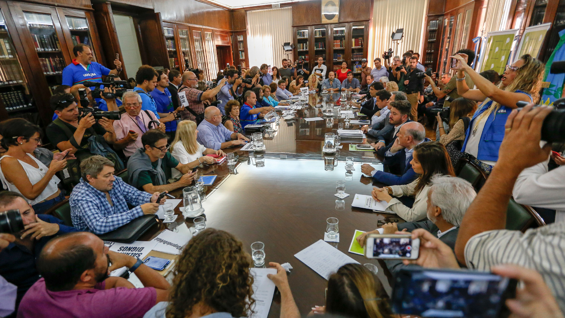 Mesa paritaria docente en la provincia de Buenos Aires. (Nicolás Aboaf)