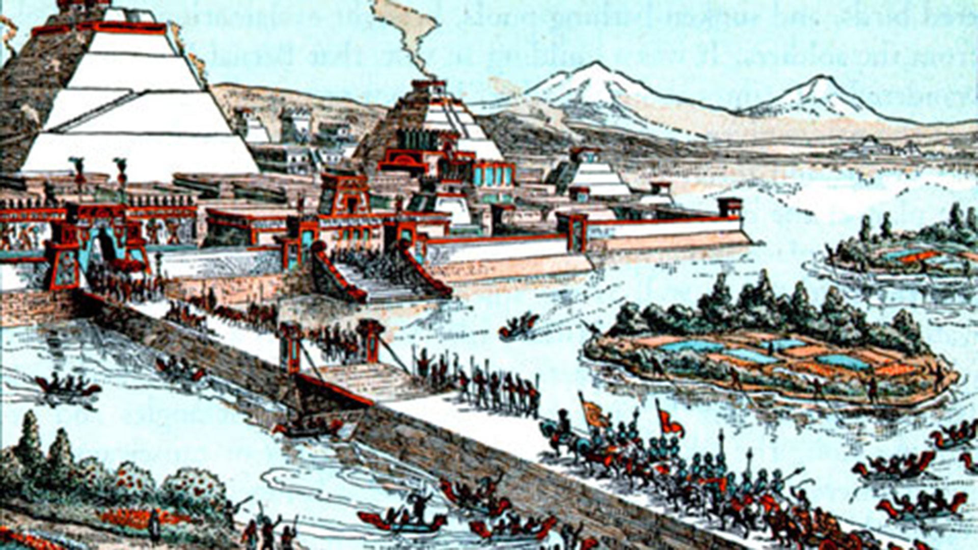 Los hombres de Cortés entrando a Tenochtitlán, la capital azteca