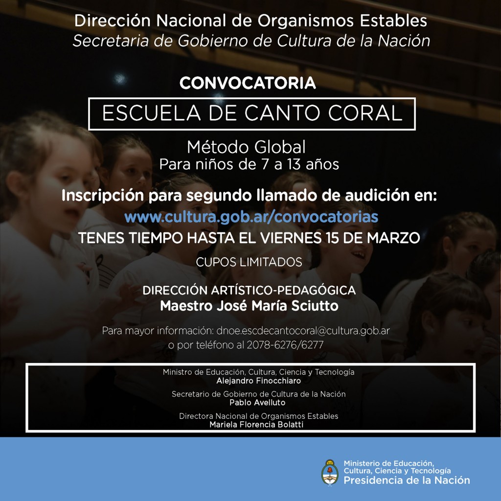 Escuela de Canto Coral 2 audicion Marzo