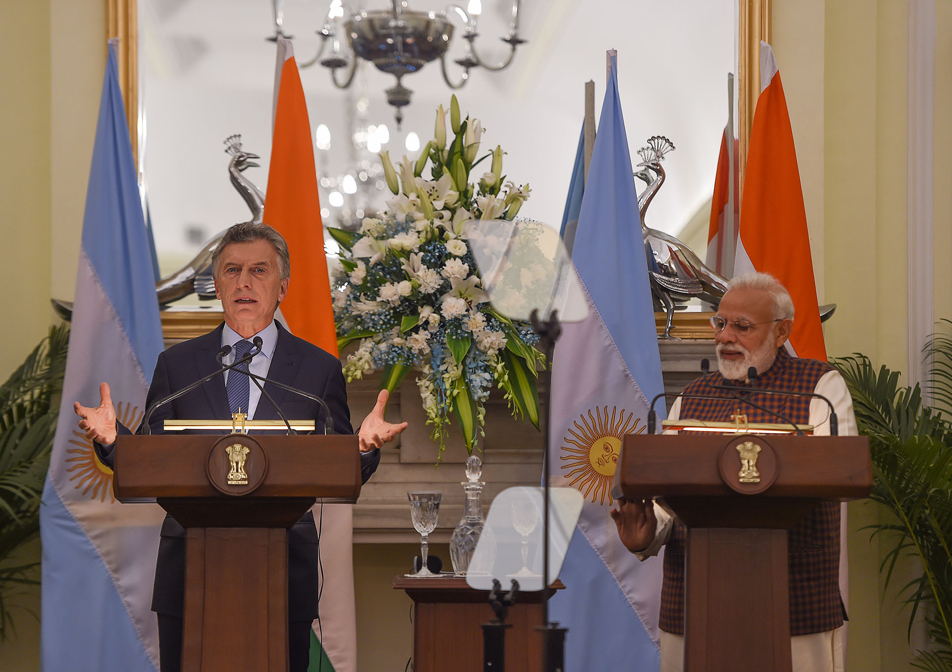 Macri y Modi respondieron preguntas de la prensa.