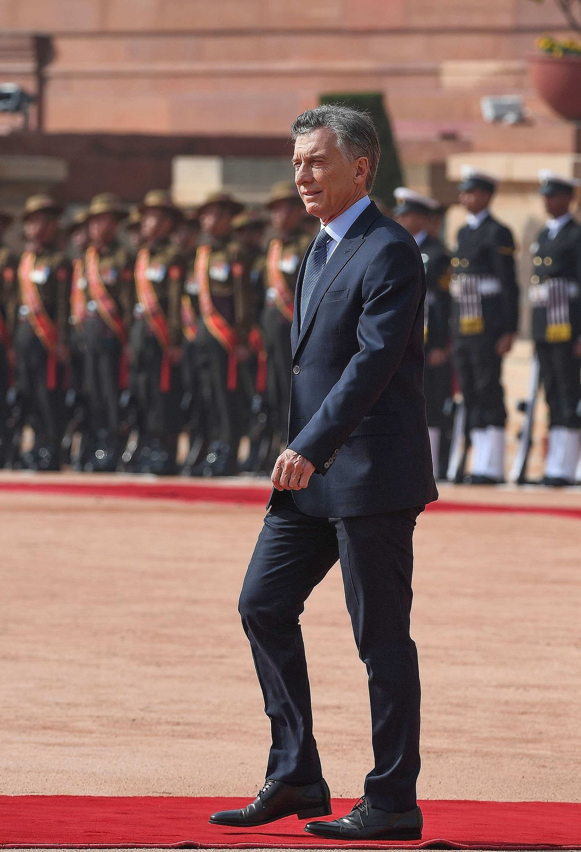 Este lunes comenzó la agenda oficial de Macri. Fue recibido en el palacio presidencial de Nueva Delhi por una guardia de honor