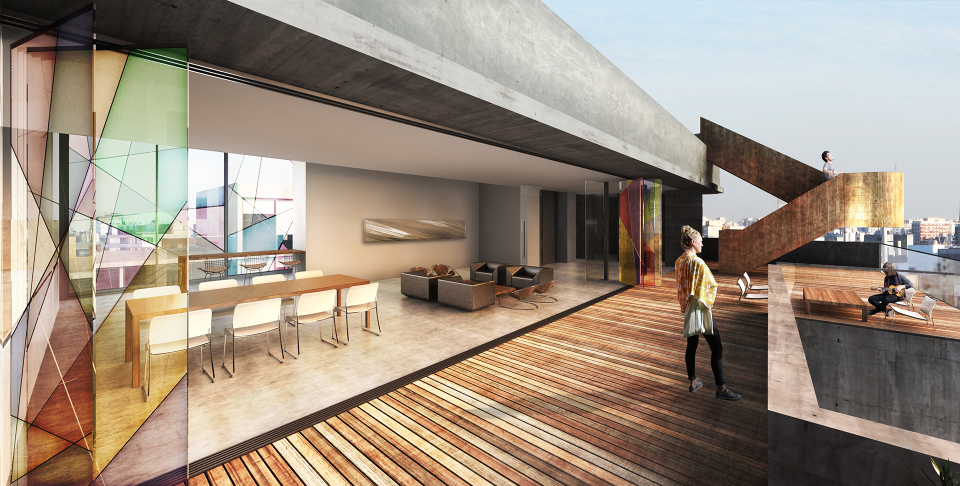 Con gran aceptación, sobre todo entre el público joven, las torres con pileta, sauna, gimnasio, parrilla y grandes salones vienen a reemplazar el viejo concepto de las casas de fin de semana (Vitraux Palermo – Newland Desarrollos Inmobiliarios)