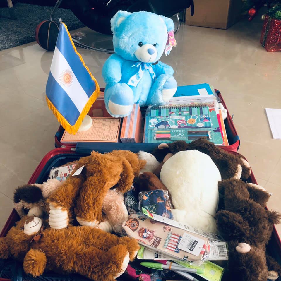 Parte de lo recolectado, que luego se donó en varias escuelas