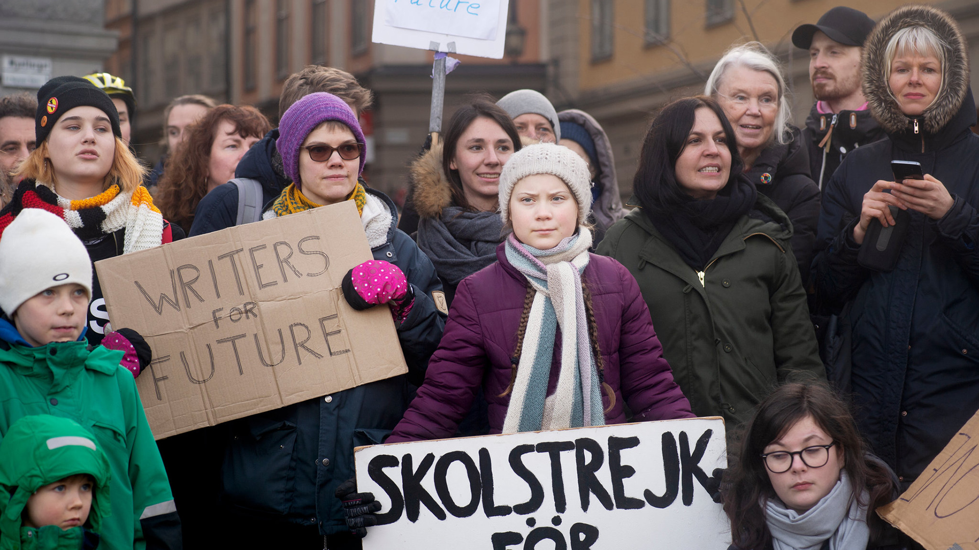 Thunberg, frente al parlamento sueco (New York Times)