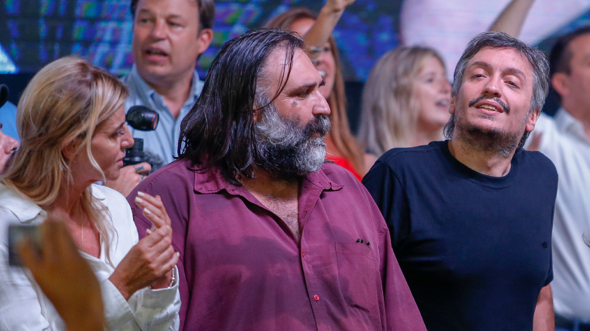 El Secretario General de Suteba, Alberto Baradel junto a Máximo Kirchner