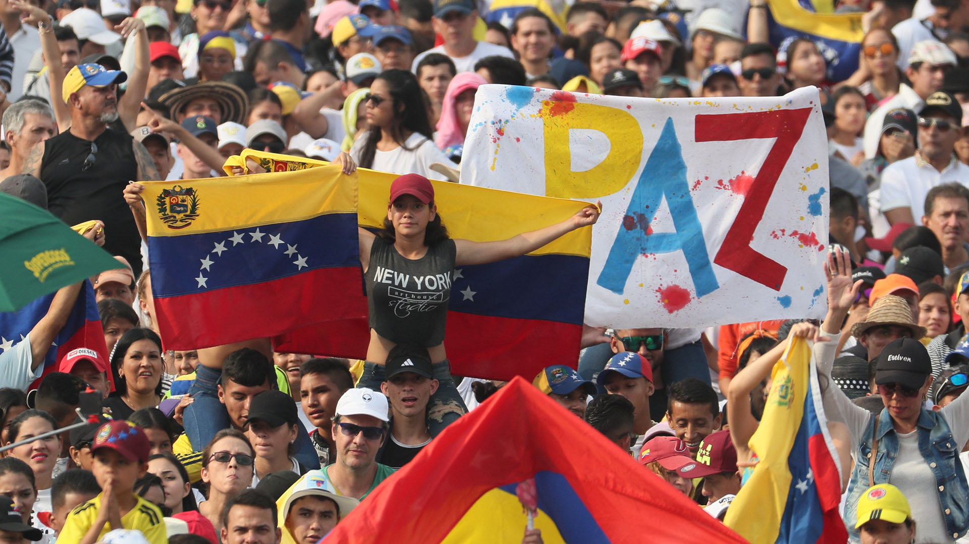 Se espera la asistencia de 250.000 personas en el “Venezuela Aid Live” este viernes en Cúcuta, Colombia. (EFE/ Mauricio Dueñas Castañeda)