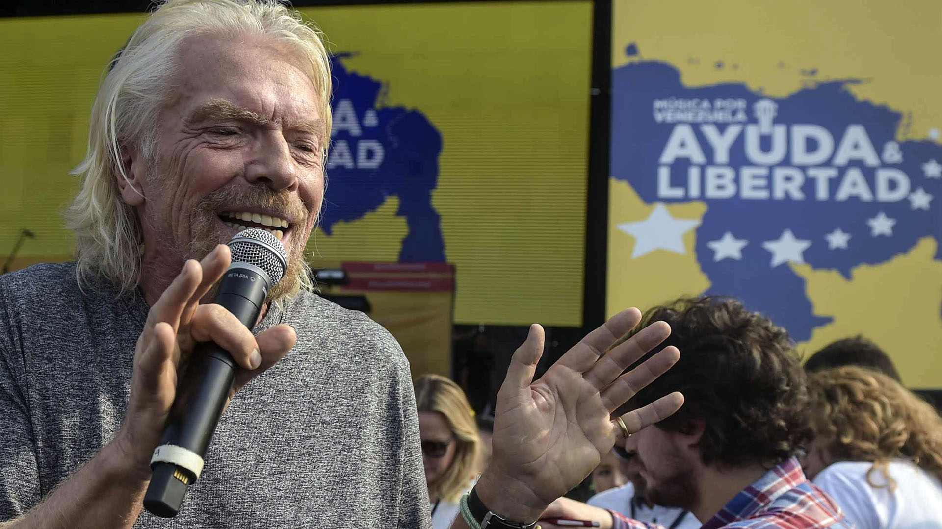 El multimillonario británico Richard Branson, organizador del recital. (AFP)