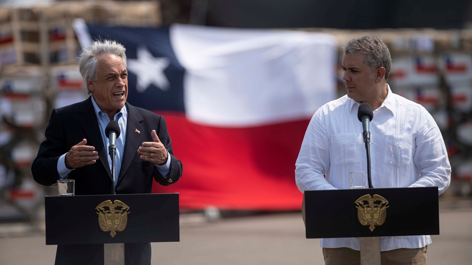 Sebastián Piñera junto a Iván Duque (Reuters)