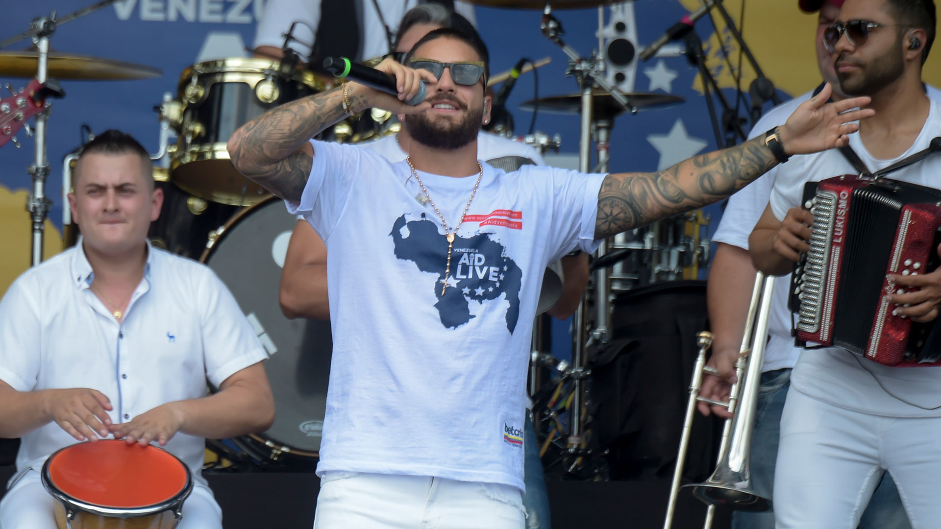 Maluma en el “Venezuela Aid Live”(AFP)
