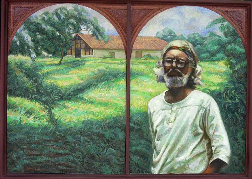 Retrato de Ernesto Cardenal en Solentiname. (Foto: cuadro del artista Sergio Michilini, 2005)
